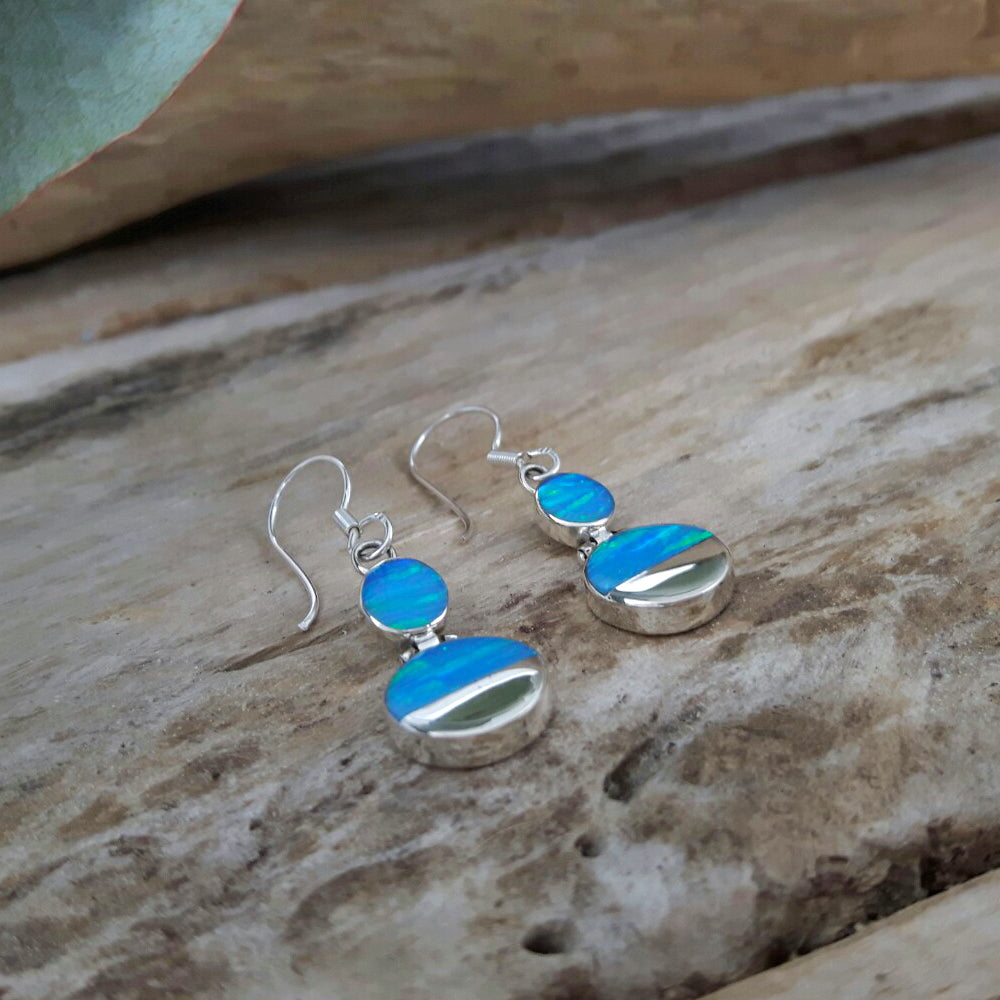 Flinder Turquoise Double Dotty Drop Earrings