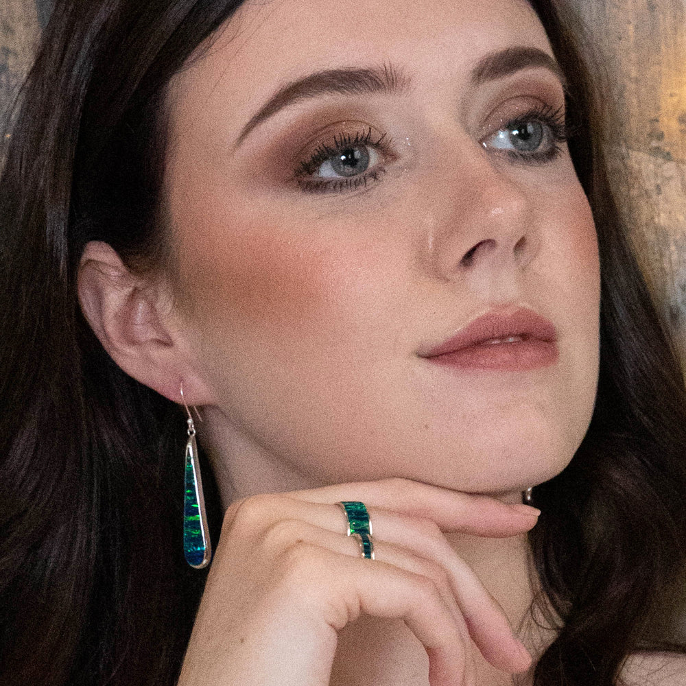 Flinder Emerald Long Drop Earrings