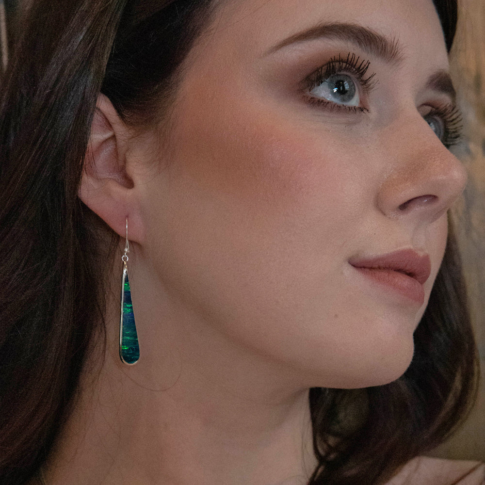 Flinder Emerald Long Drop Earrings