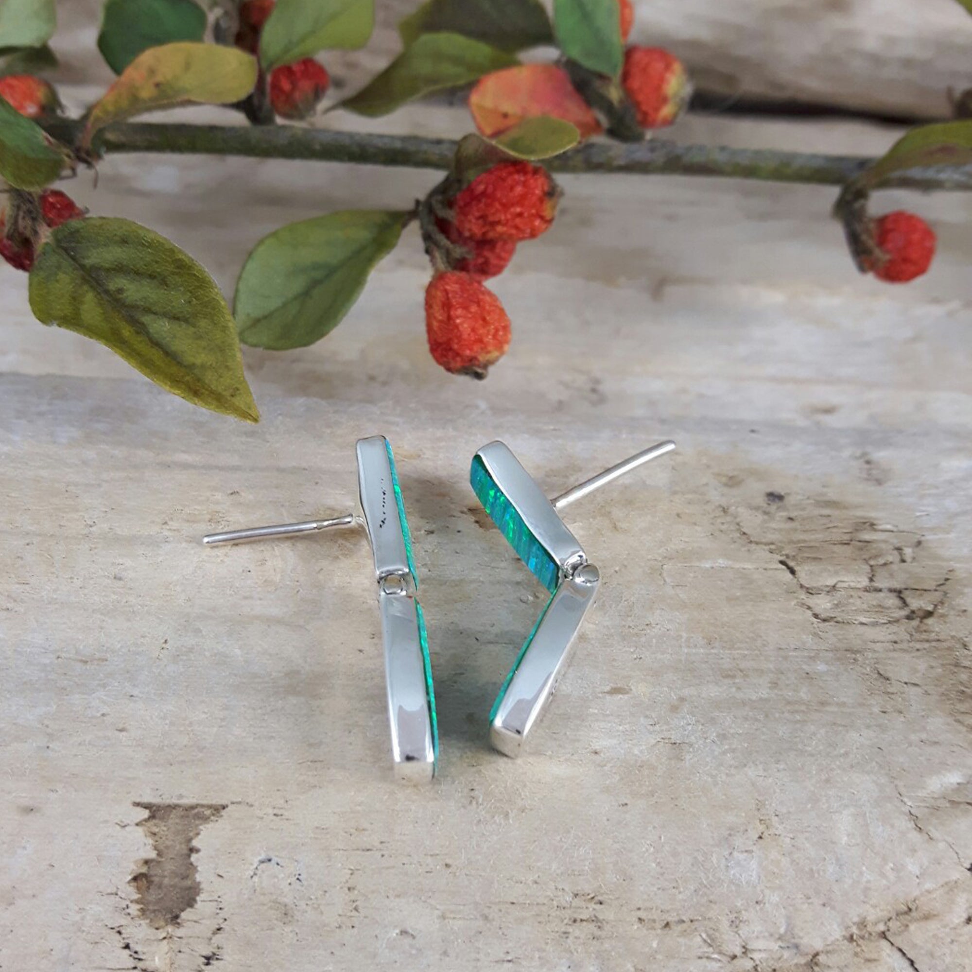 Flinder Green Drift Stud Earrings