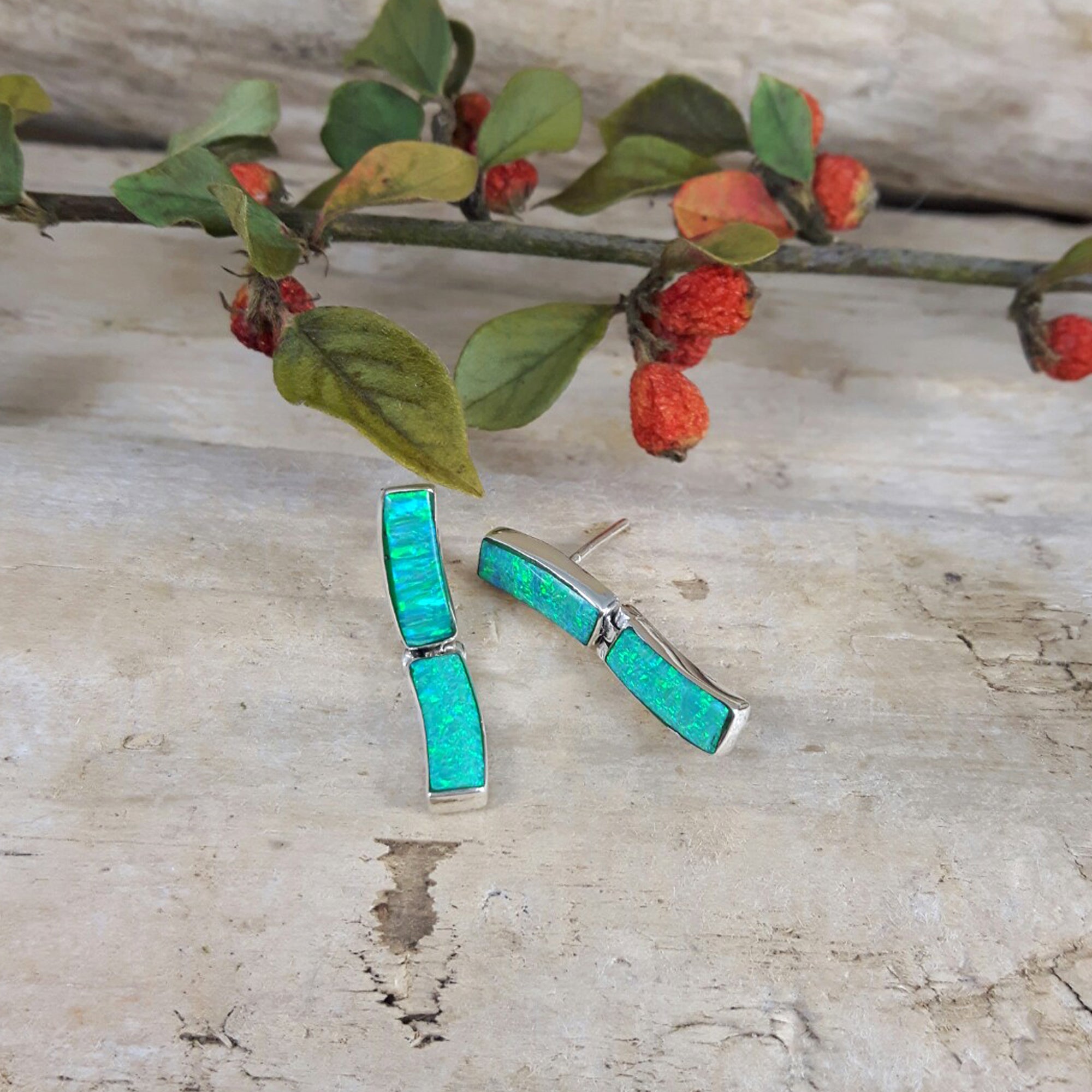 Flinder Green Drift Stud Earrings