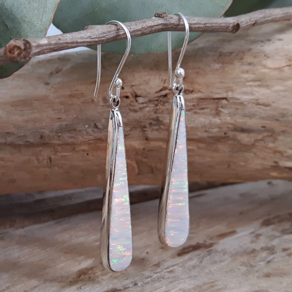 Flinder White Long Drop Earrings