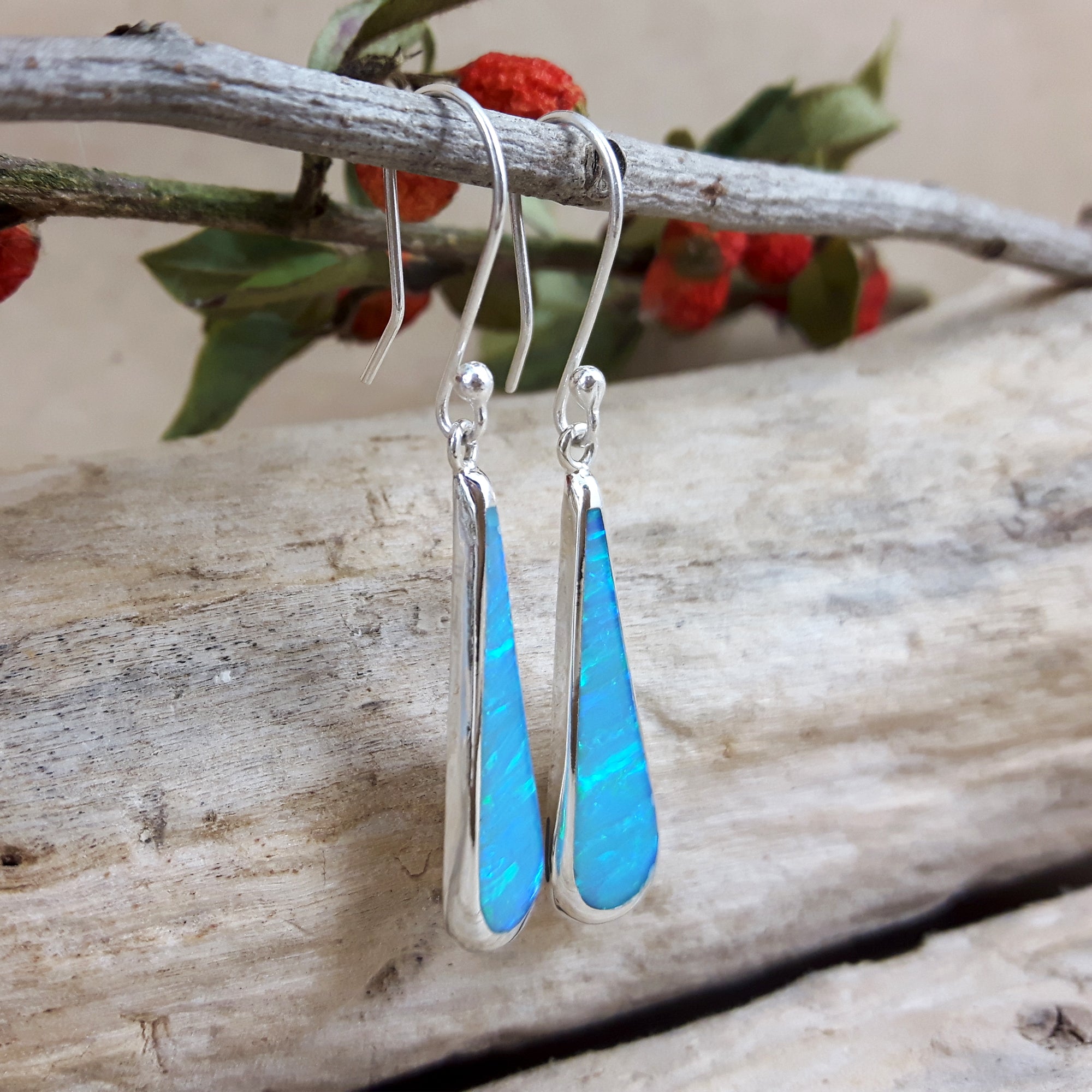 Flinder Turquoise Long Drop Earrings