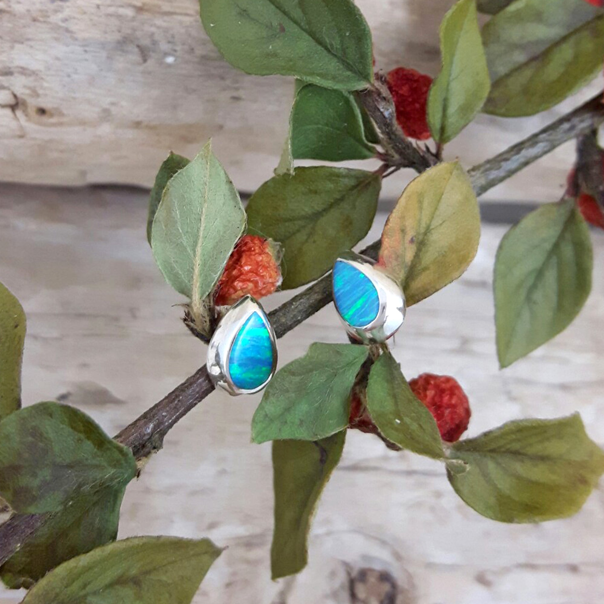 Flinder Droplet Turquoise Stud Earrings