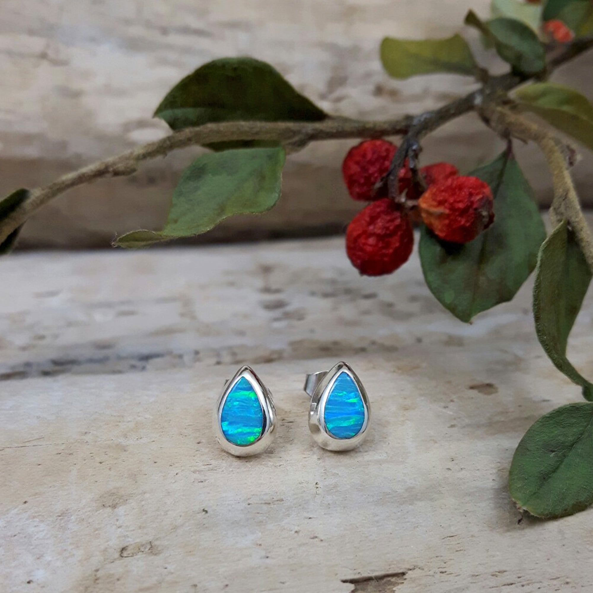 Flinder Droplet Turquoise Stud Earrings