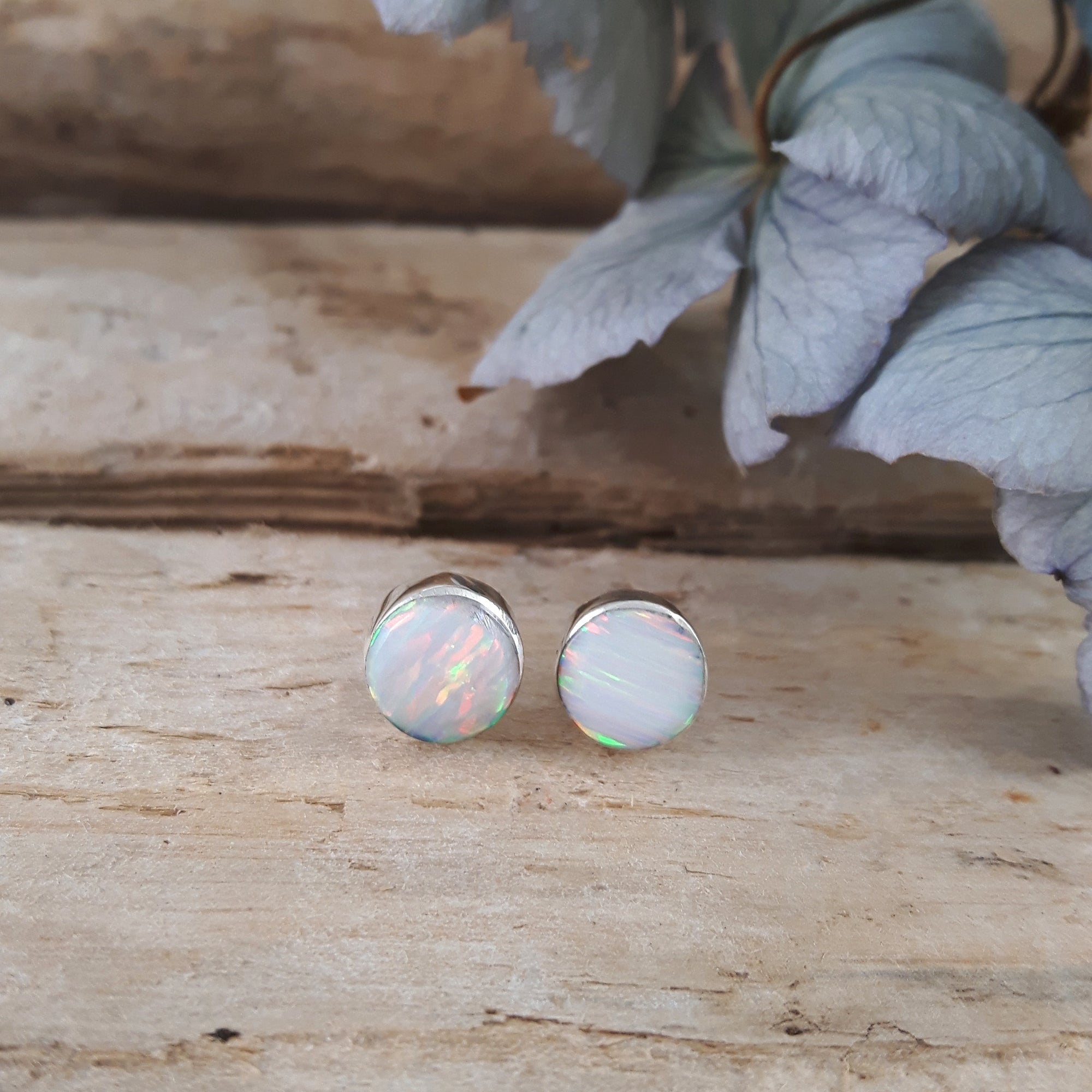 Flinder White Dotty Stud Earrings