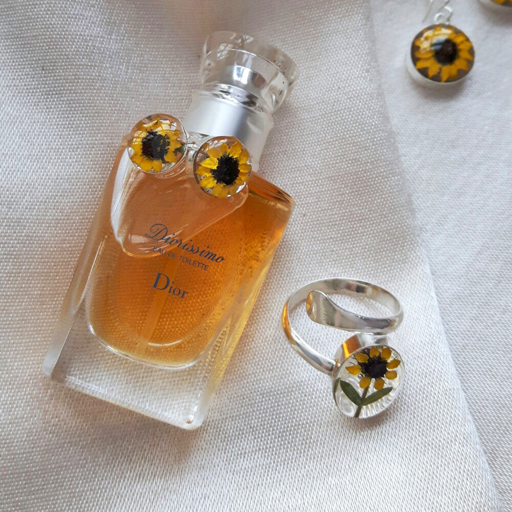 Flores Sunflower Small Adjustable Ring