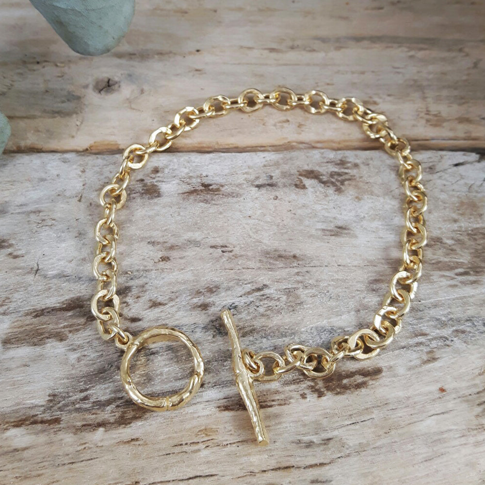 Foresta Chain T-Bar Gold Bracelet