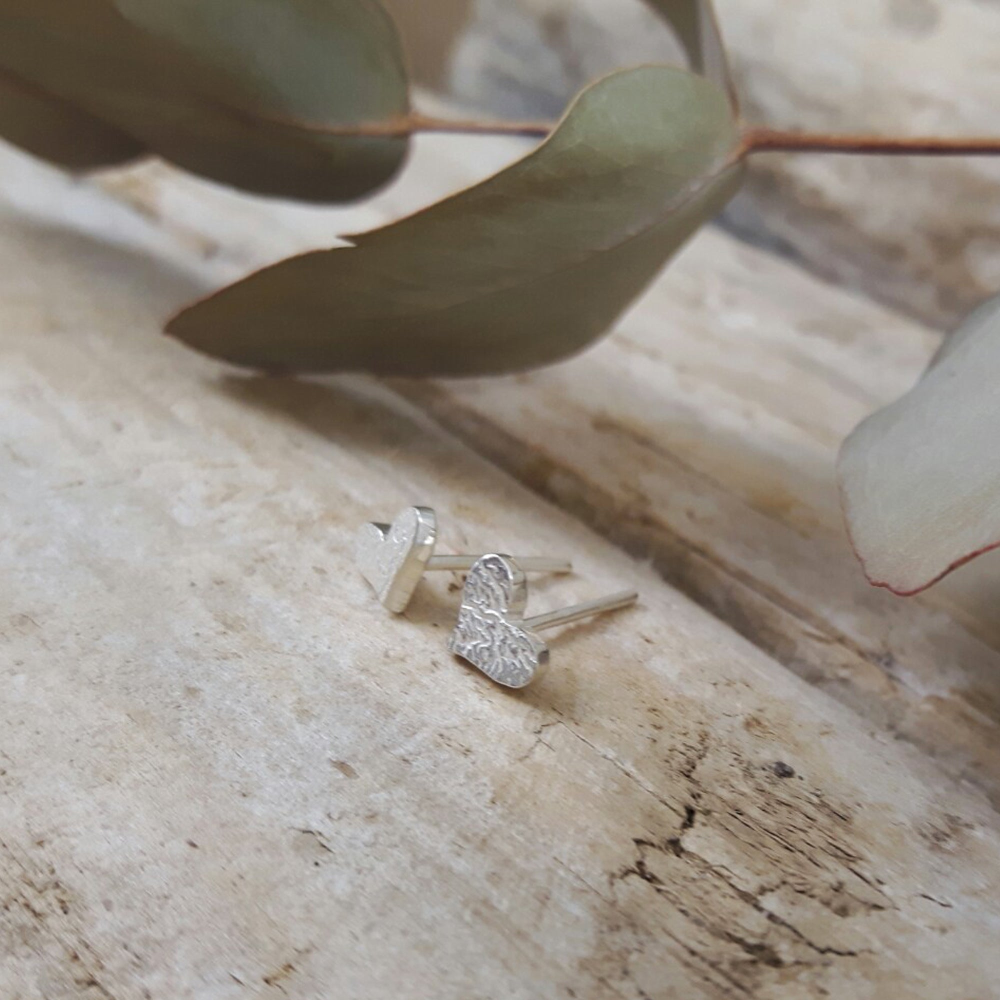 Foresta Tiny Heart Silver Stud Earrings