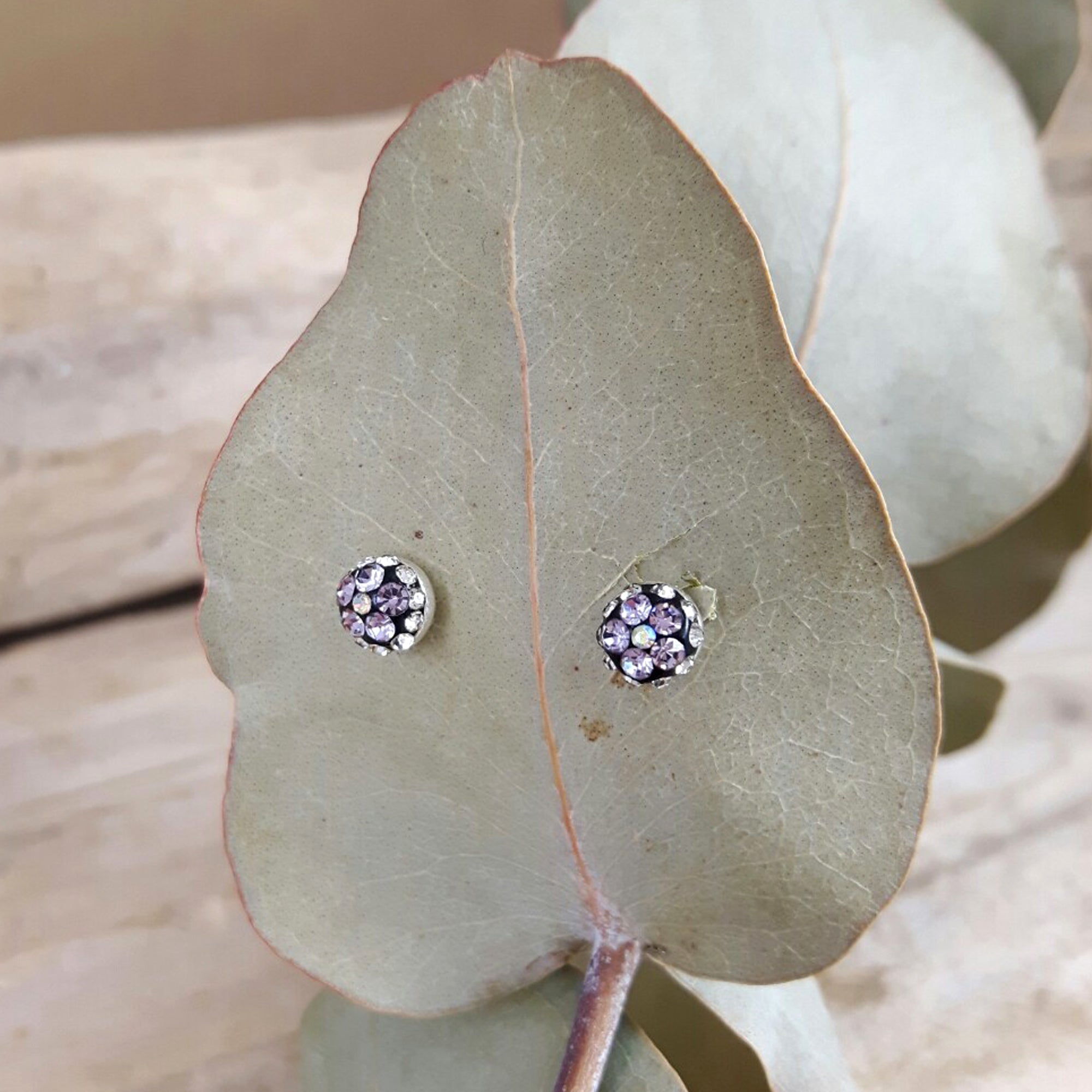 Gala Tiny Lilac Jet Stud Earrings