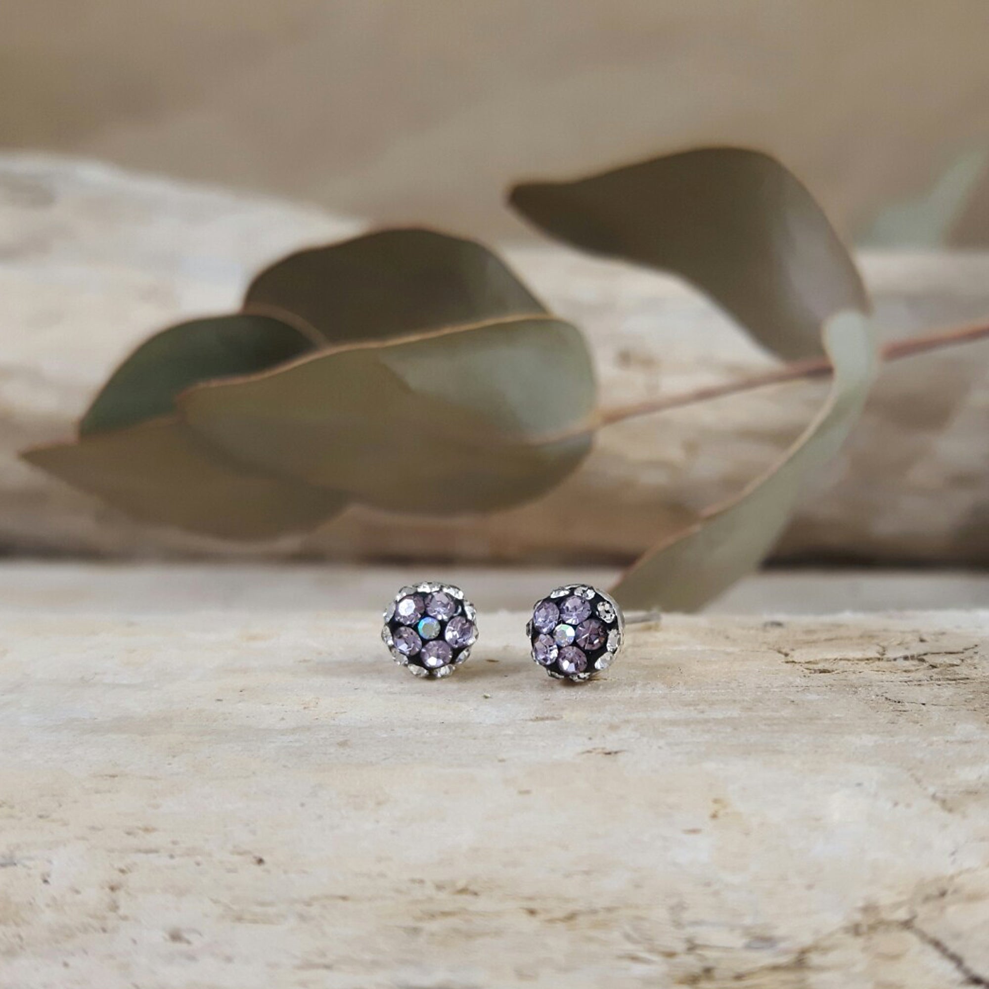 Gala Tiny Lilac Jet Stud Earrings