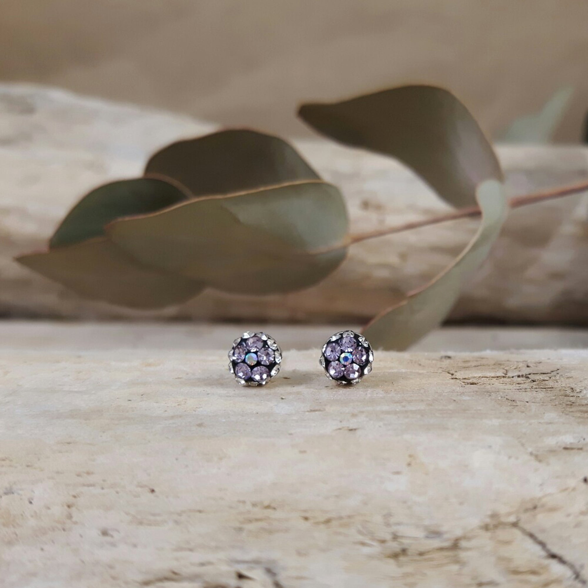 Gala Tiny Lilac Jet Stud Earrings