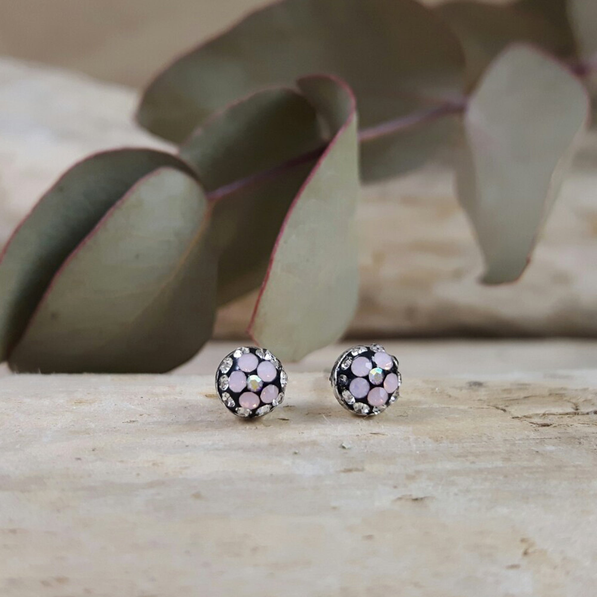 Gala Tiny Pink Jet Stud Earrings