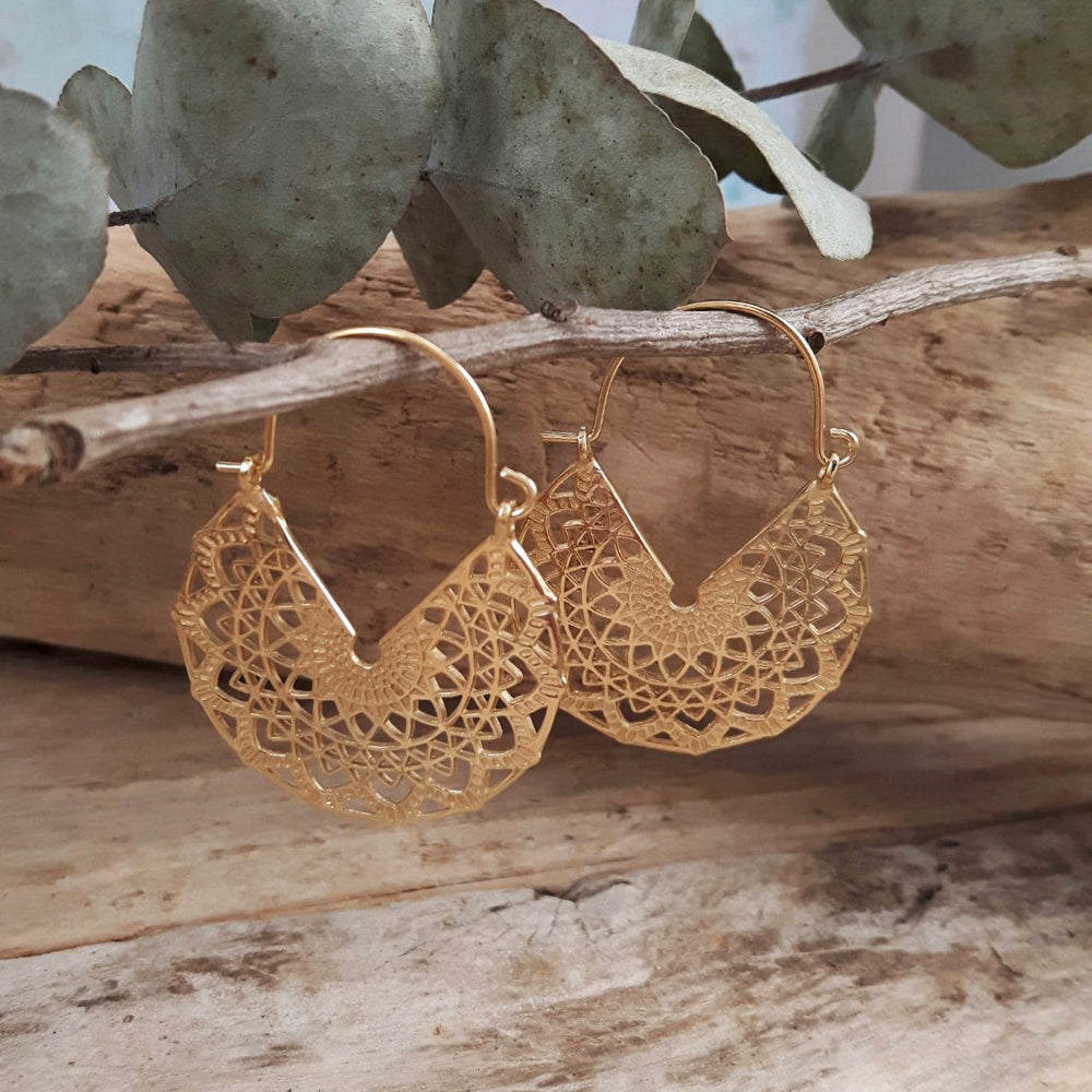 Boho Gold Hoop Earrings