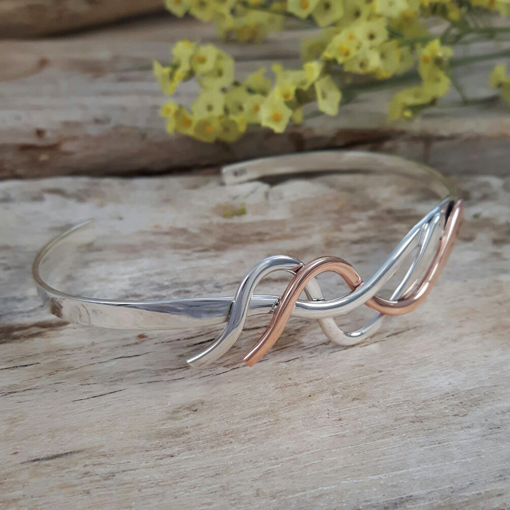 Duo Hazel Silver/Copper Cuff