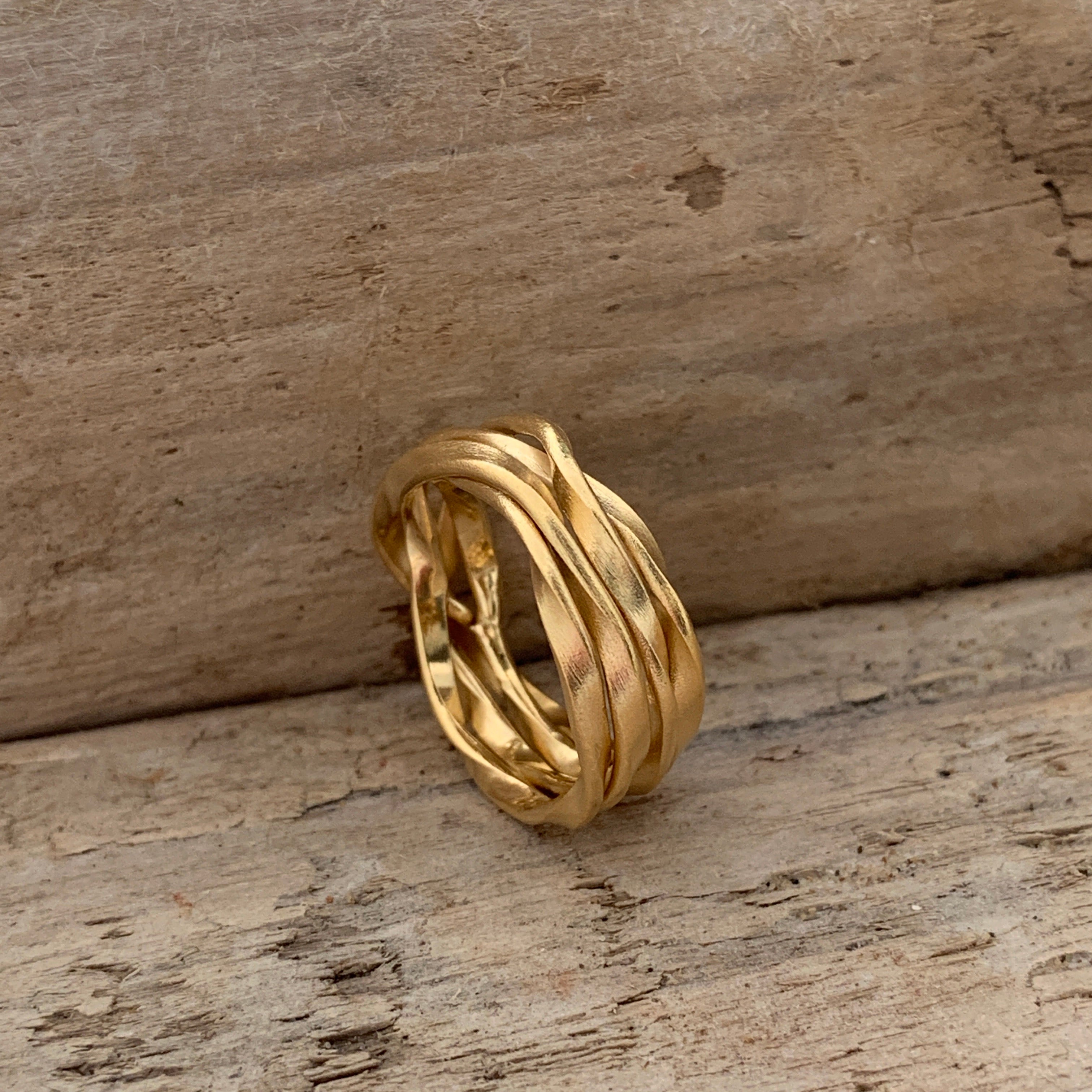 Lattice Thin Gold Ring