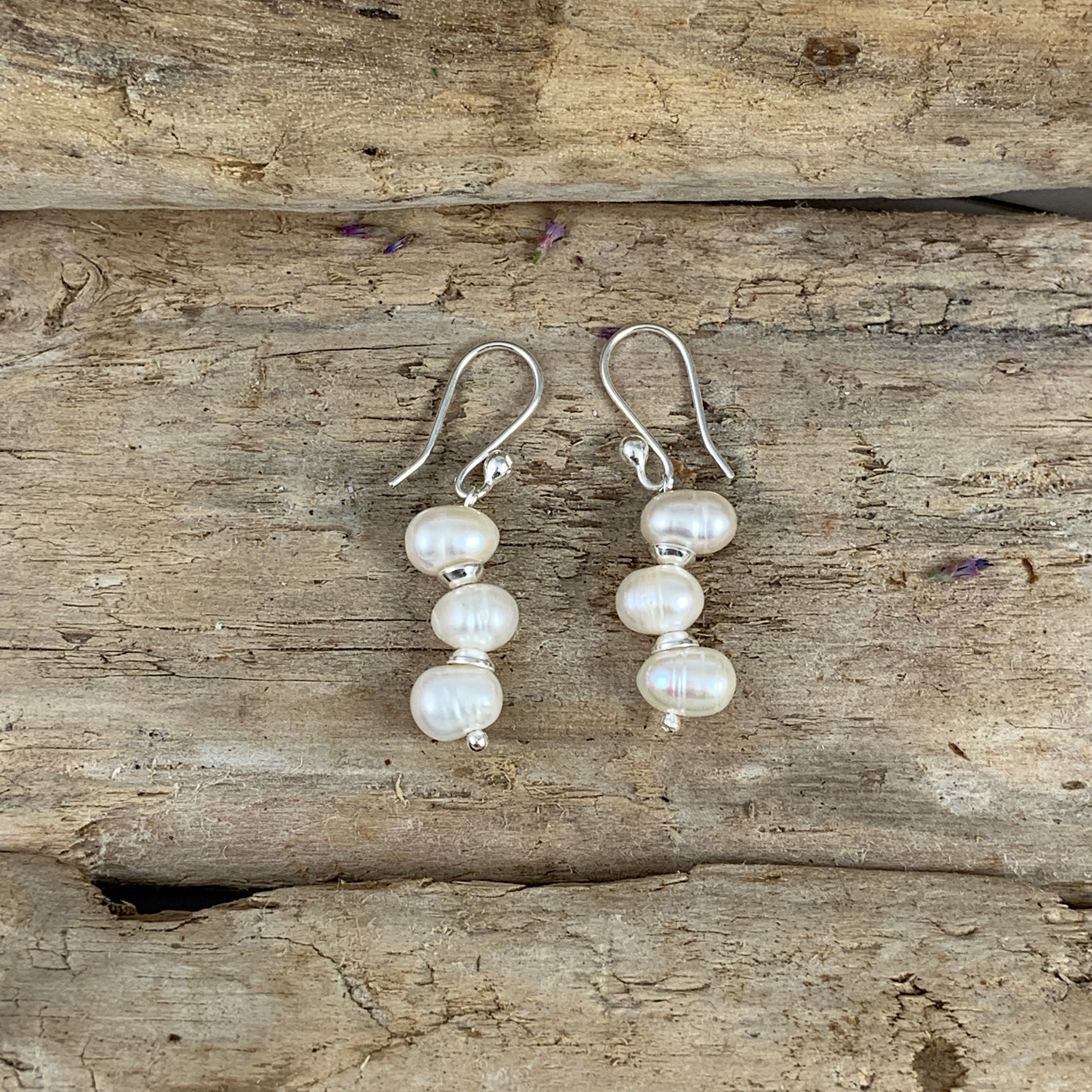 Ingrid White Pearl Drop Earrings