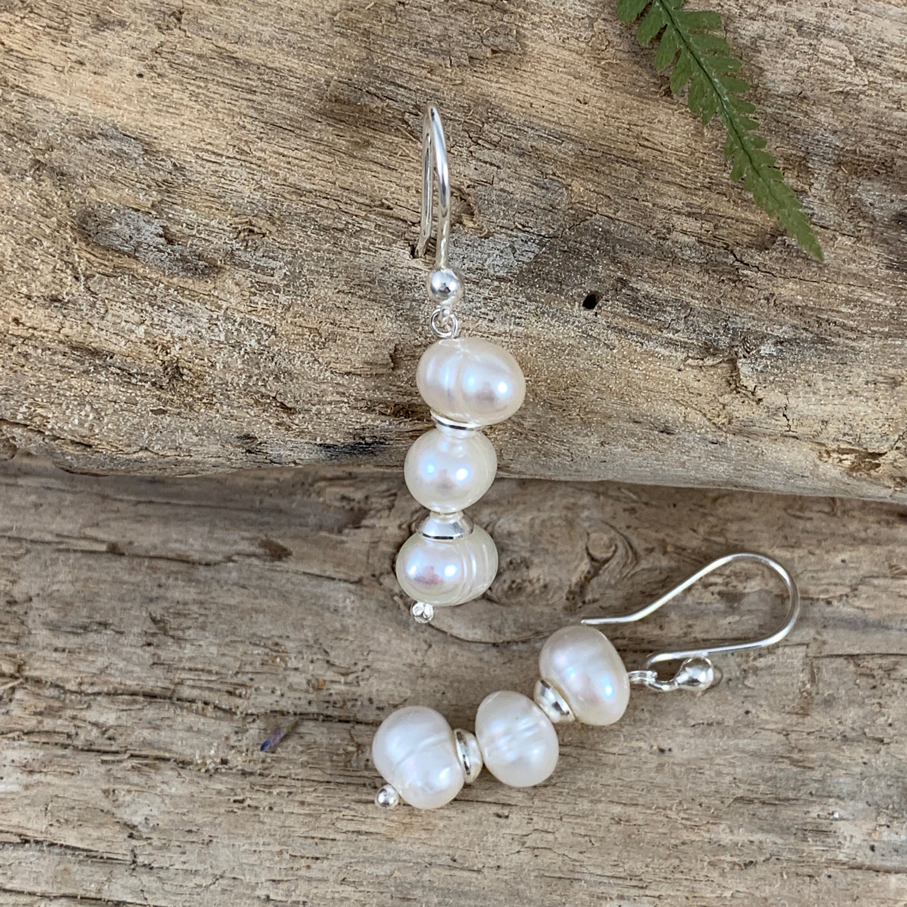 Ingrid White Pearl Drop Earrings