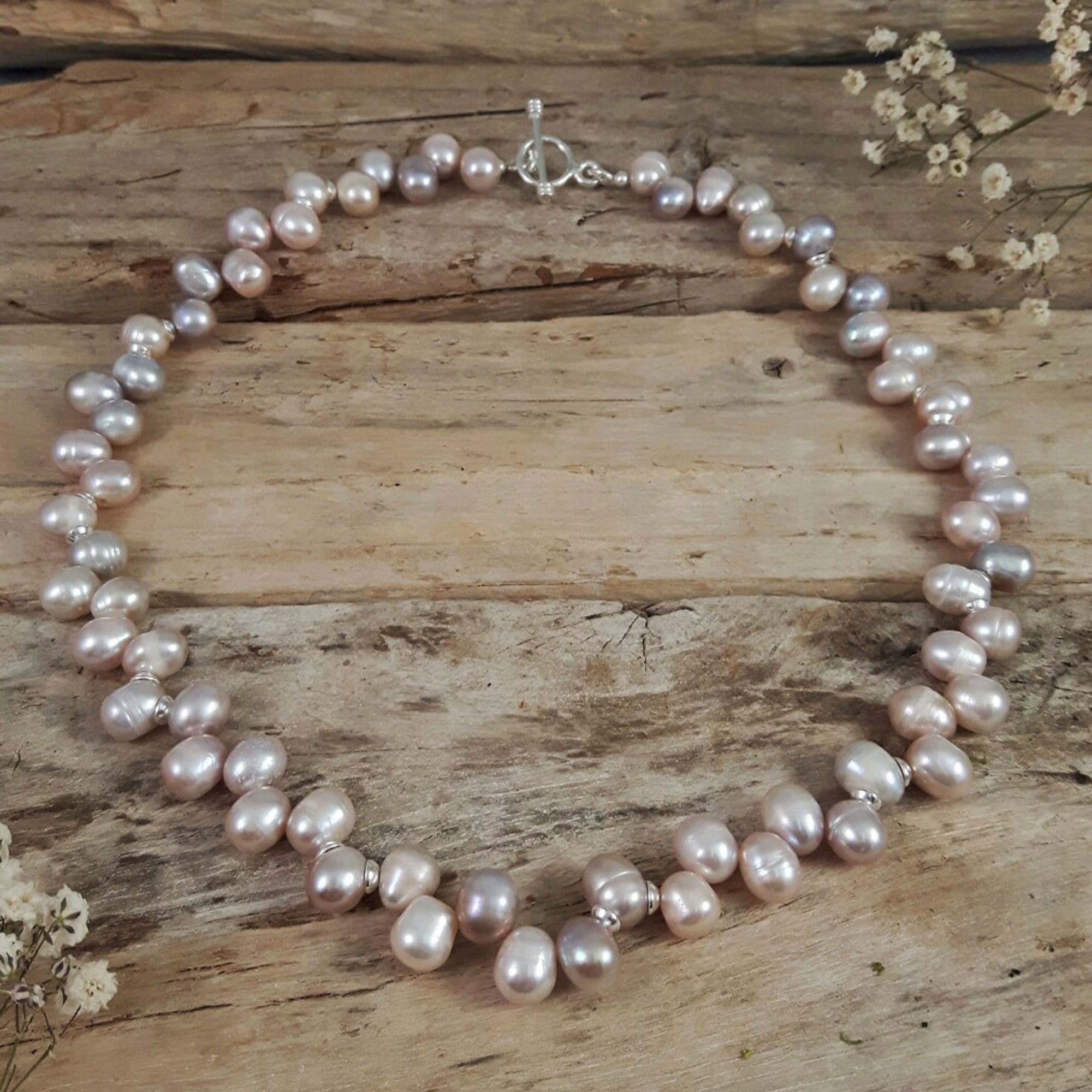 Ingrid Pink Pearl Necklace