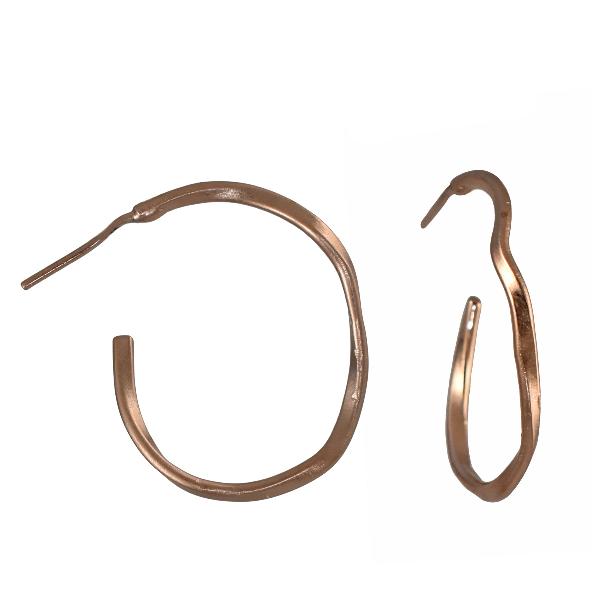 Lattice Single Hoop Rose Gold Earrings