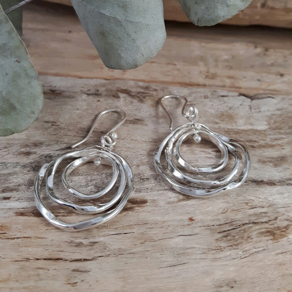 Lattice Trio Small Drop Earrings