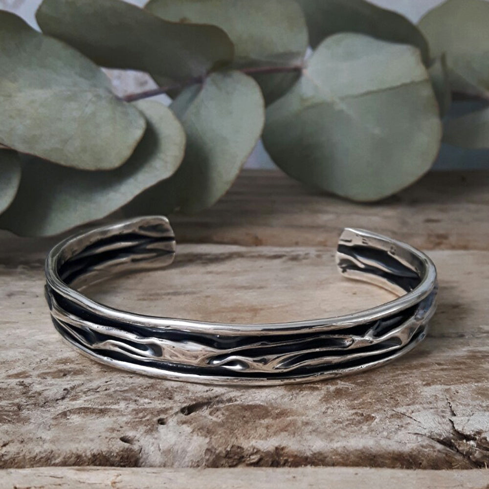 Lava Slim Oxidised/Polished Cuff