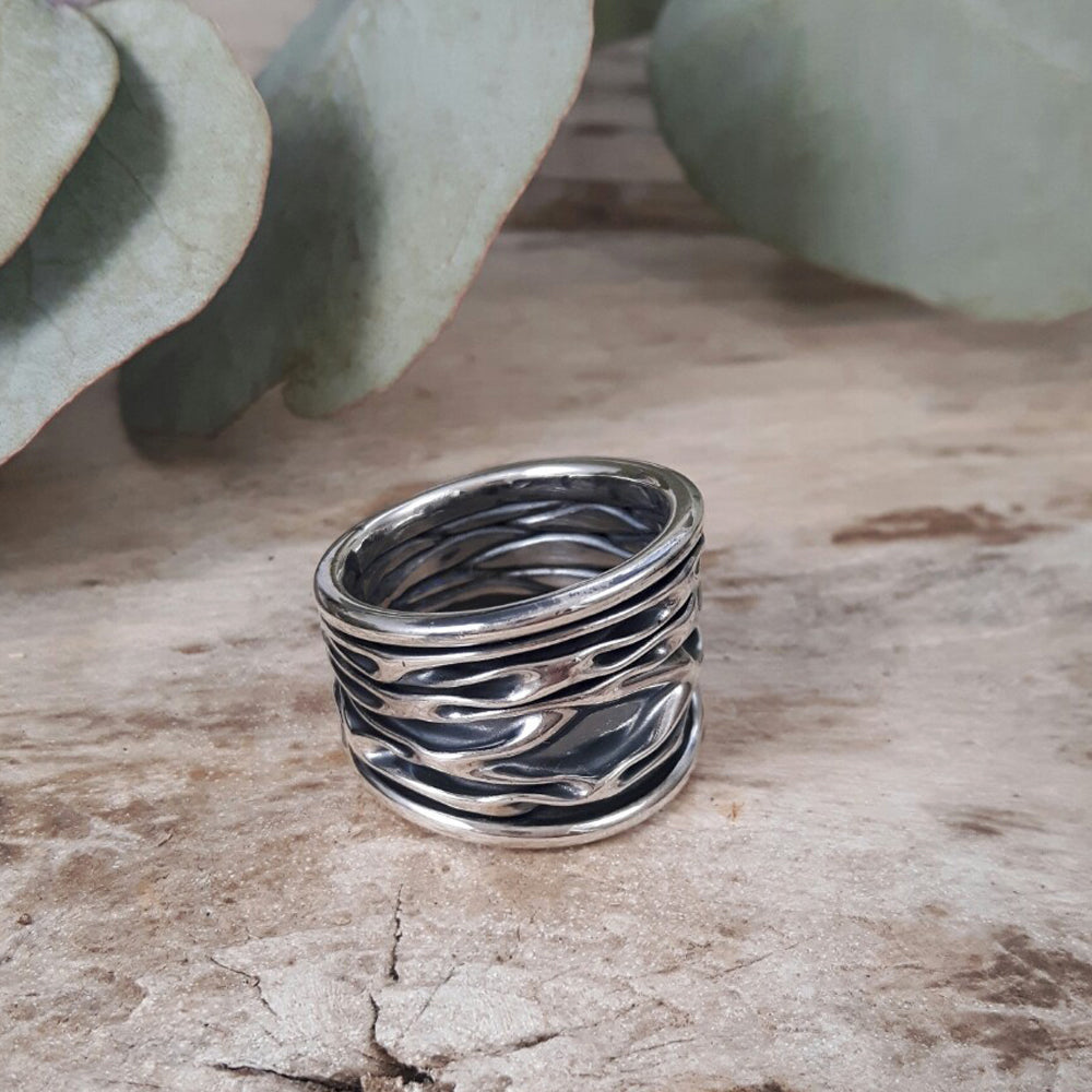 Lava Oxidised/Polished Ring