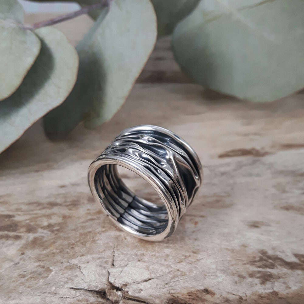 Lava Oxidised/Polished Ring