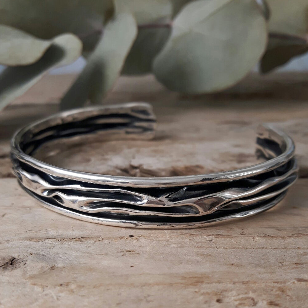 Lava Slim Oxidised/Polished Cuff