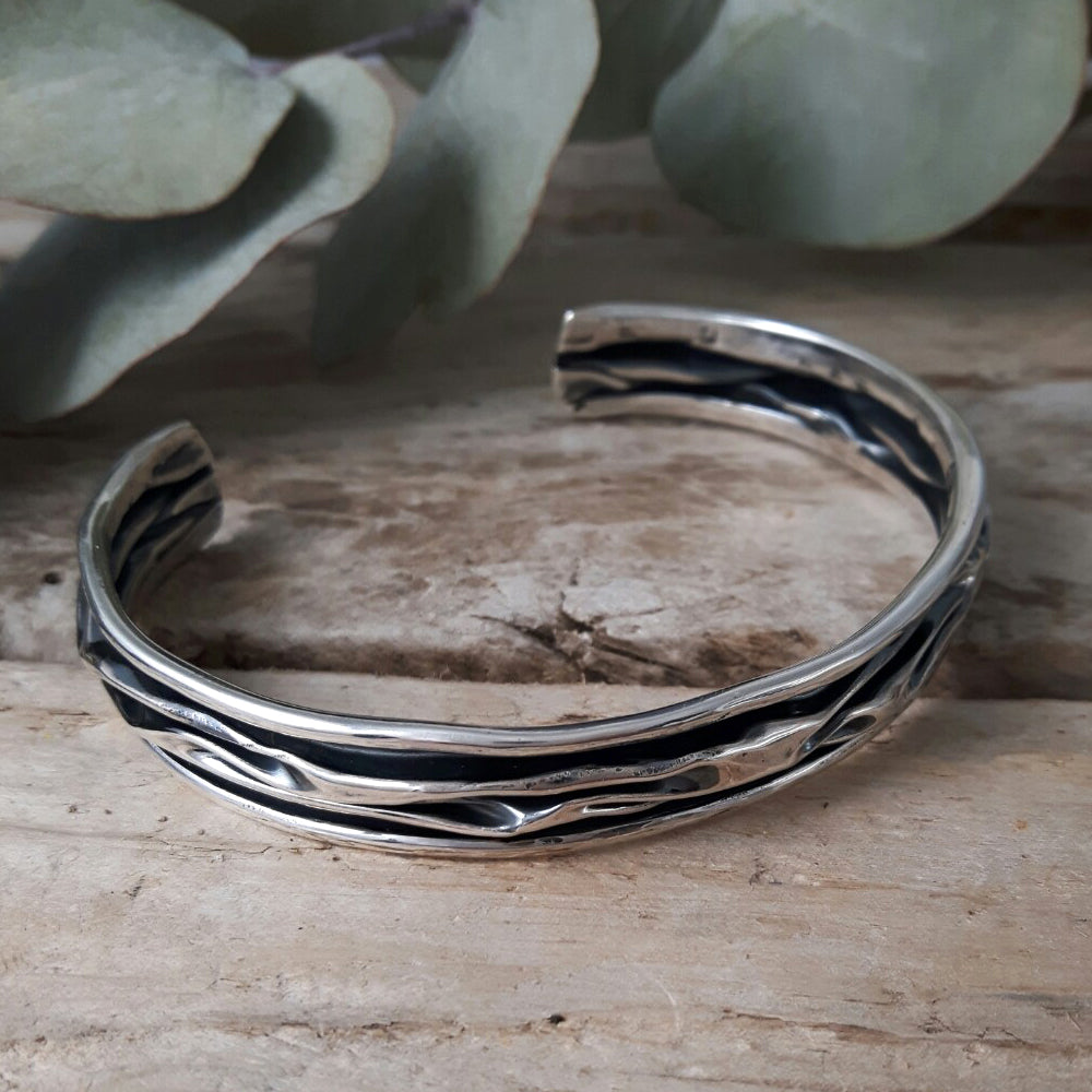 Lava Slim Oxidised/Polished Cuff