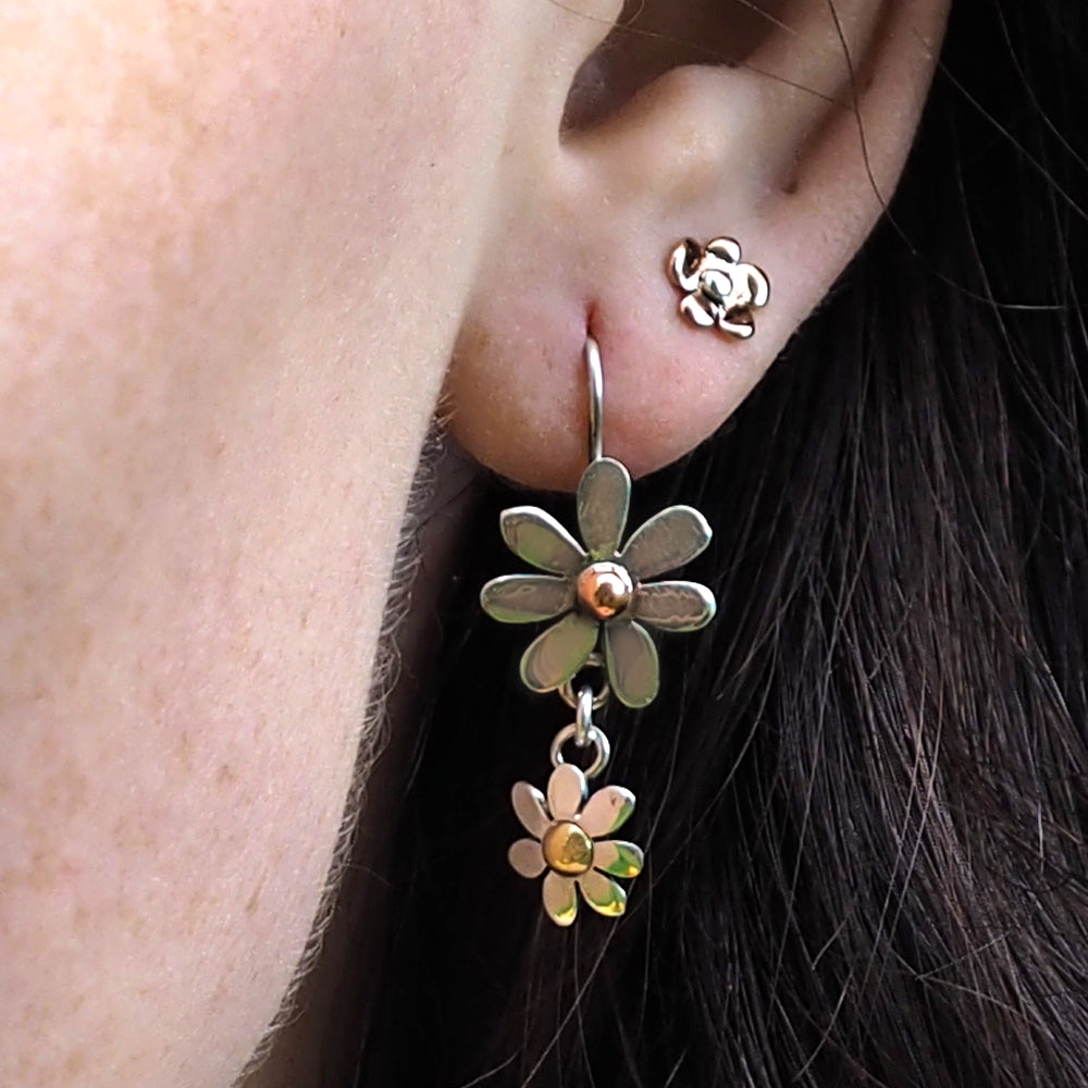 Flora Daisy Chain Double Drop Earrings