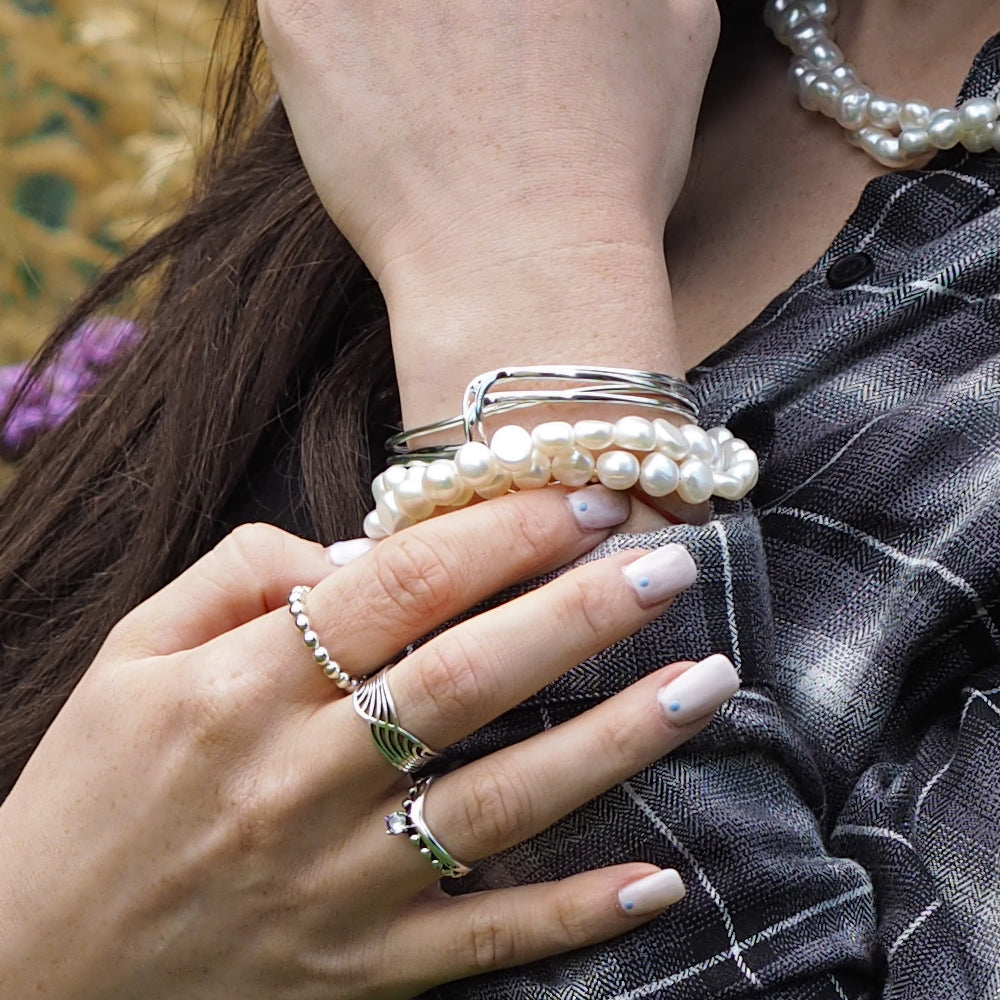 Ella White Pearl Bracelet