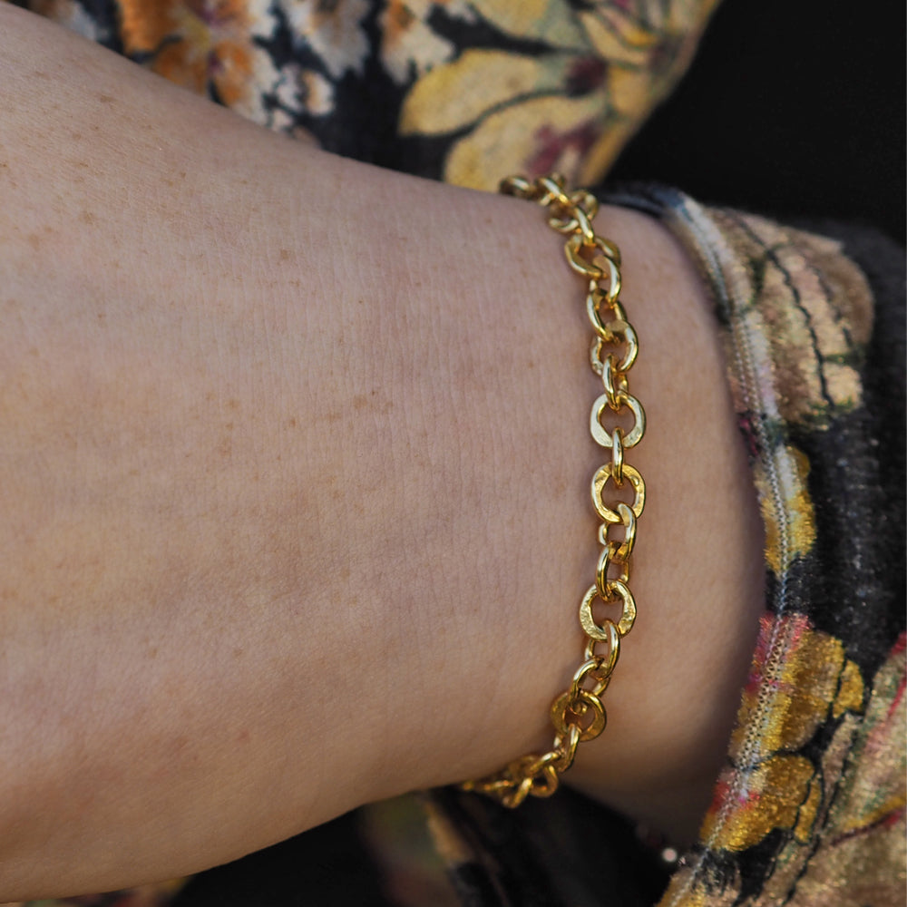 Foresta Chain T-Bar Gold Bracelet