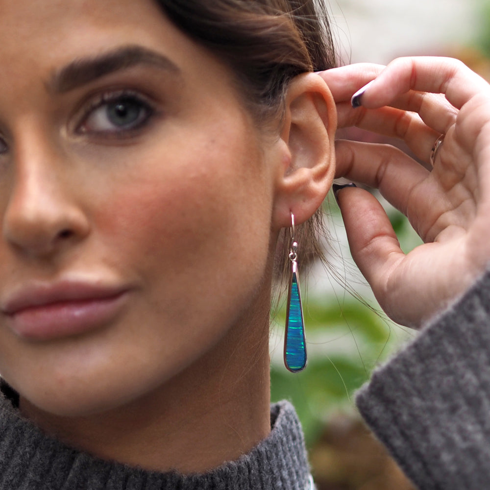 Flinder Turquoise Long Drop Earrings