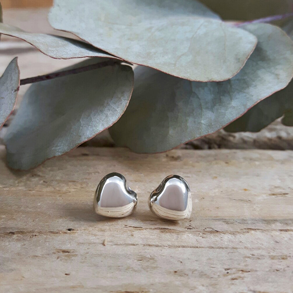 Minimalist Heart Stud Earrings