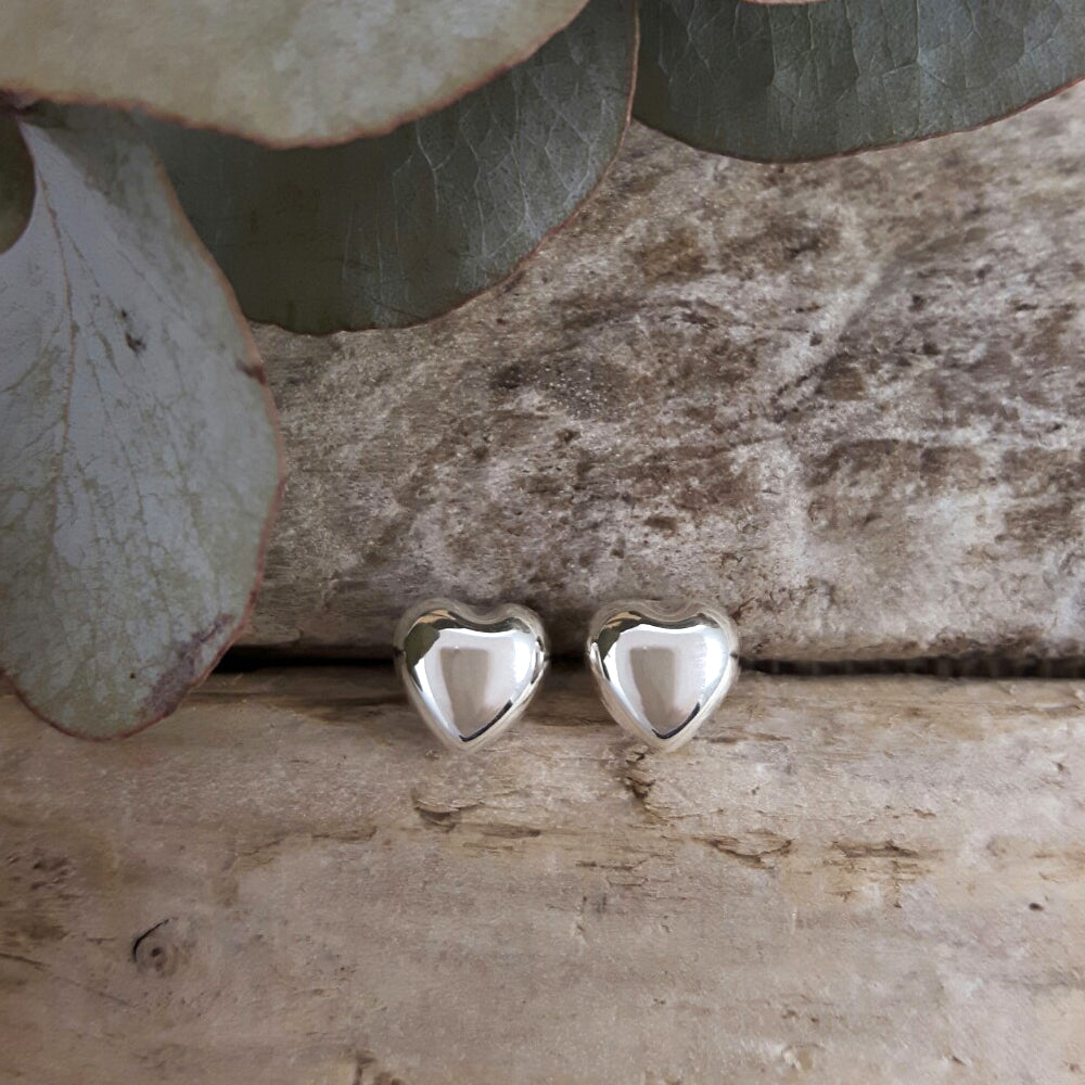 Minimalist Heart Stud Earrings