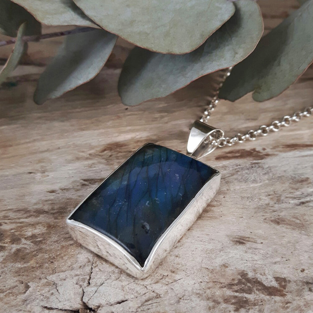 Monet Labradorite XL Rectangle Pendant B