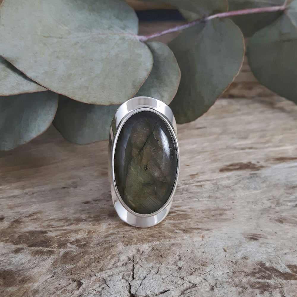 Monet Labradorite Oval L Adjustable Ring C