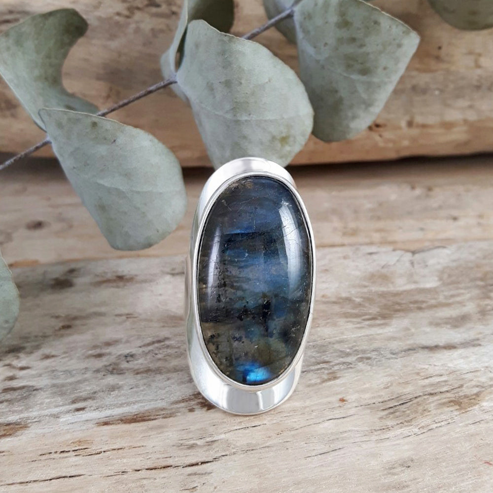 Monet Labradorite Oval L Adjustable Ring D