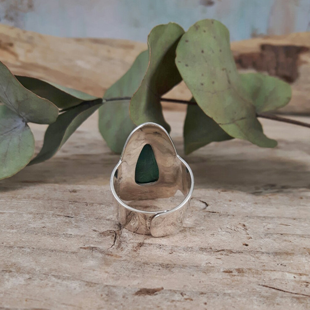 Monet Malachite Sml Adjustable Ring Teardrop B