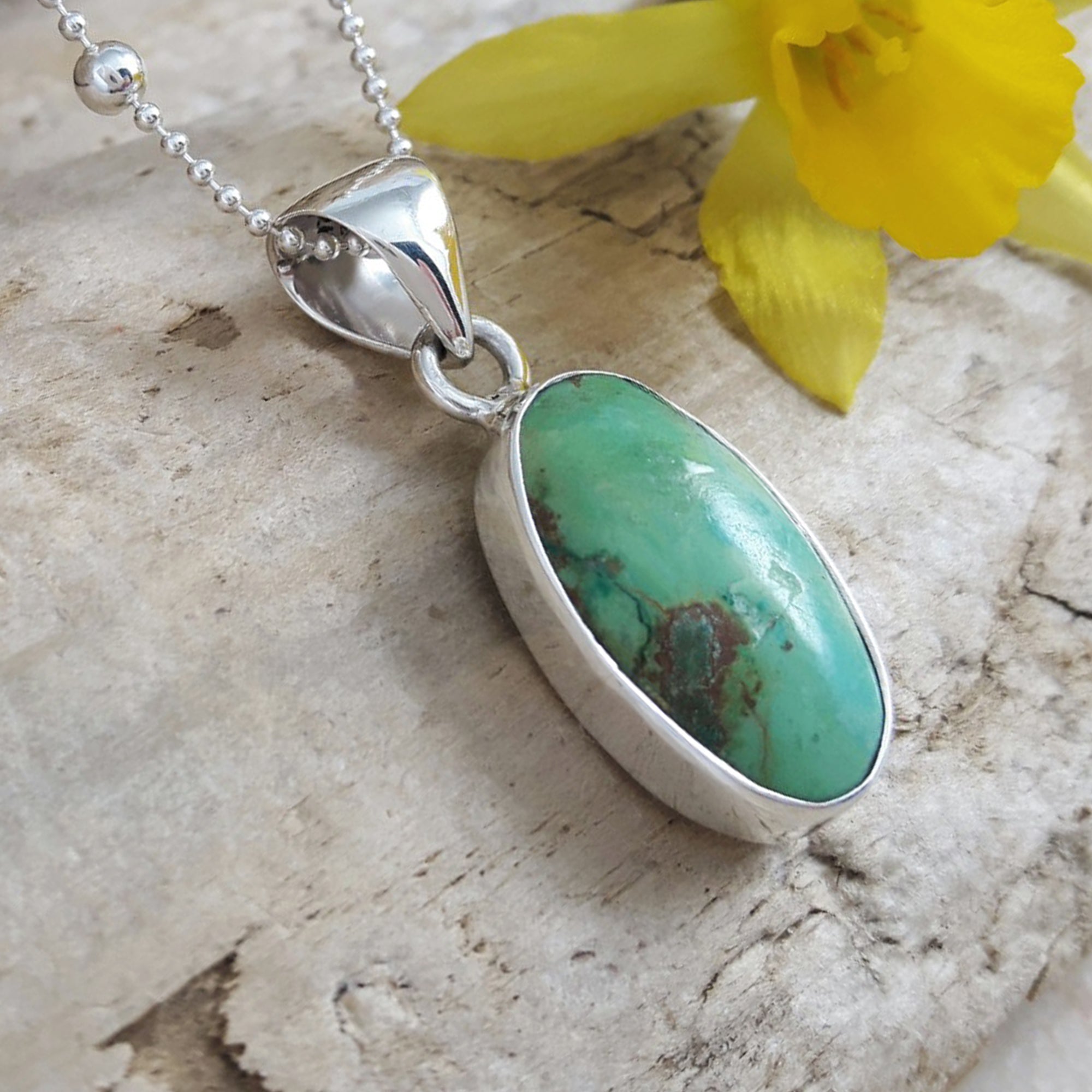 Monet Spring Chrysocolla S Oval Pendant A