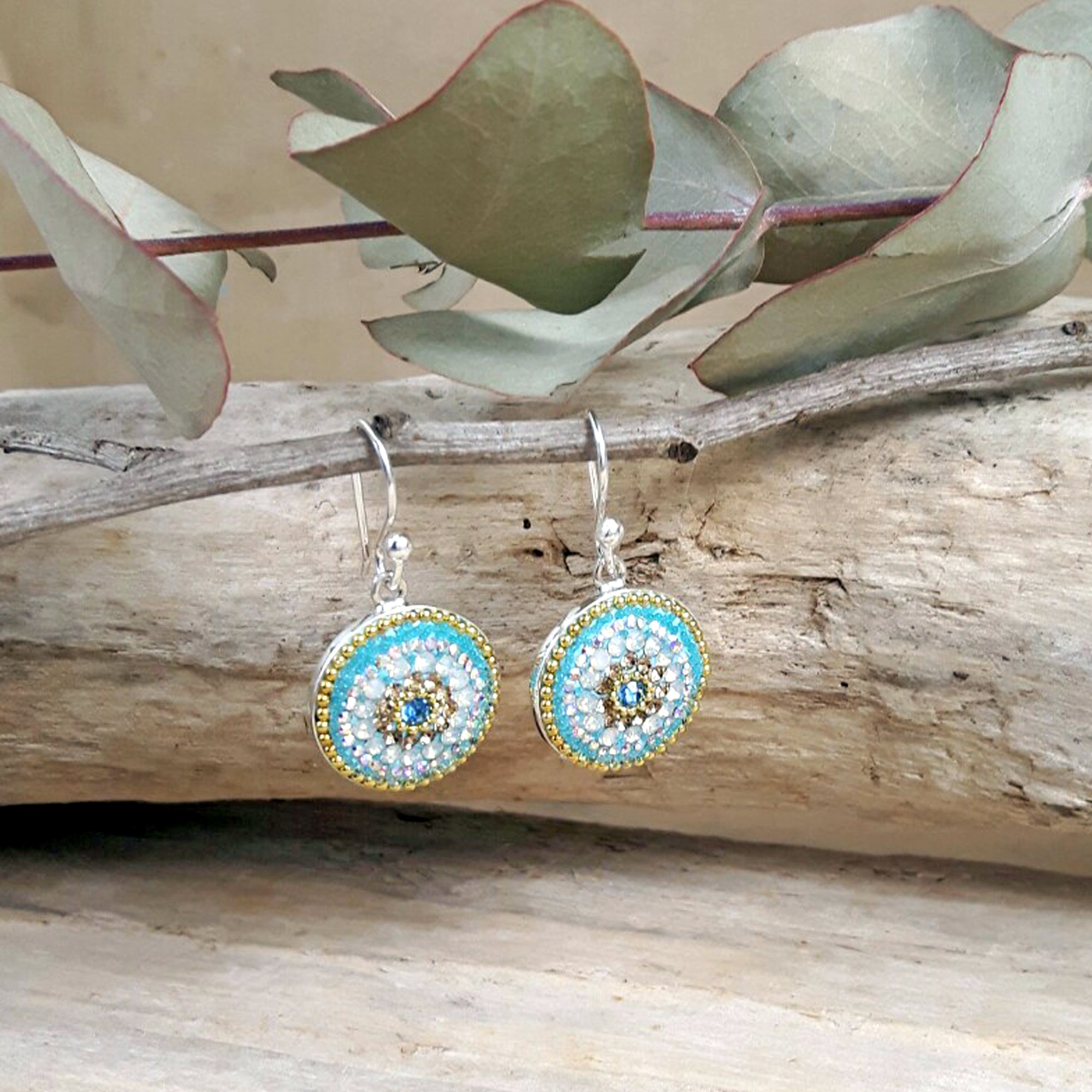 Allegra Coin Daisy Dream TQ Drop Earrings