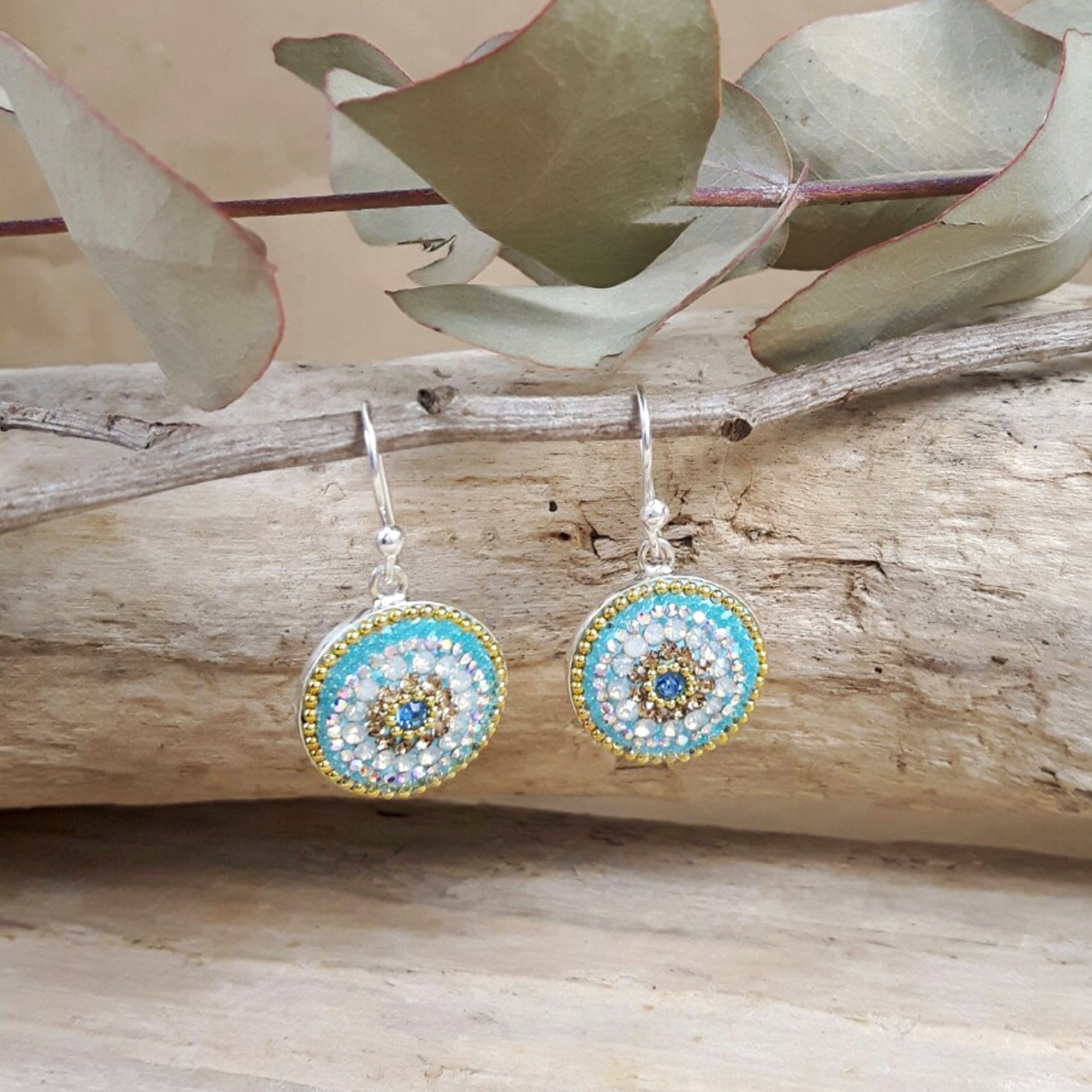 Allegra Coin Daisy Dream TQ Drop Earrings