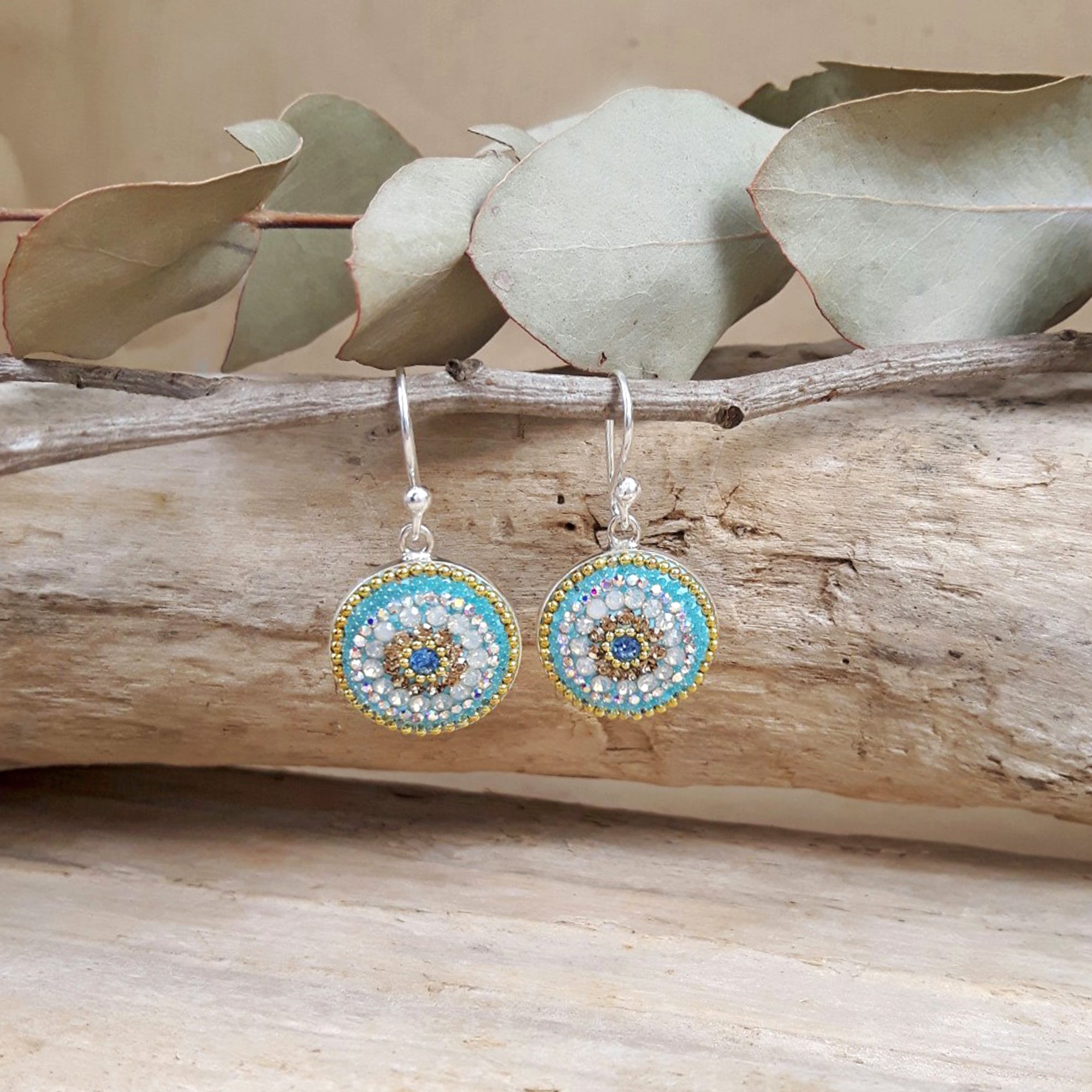 Allegra Coin Daisy Dream TQ Drop Earrings