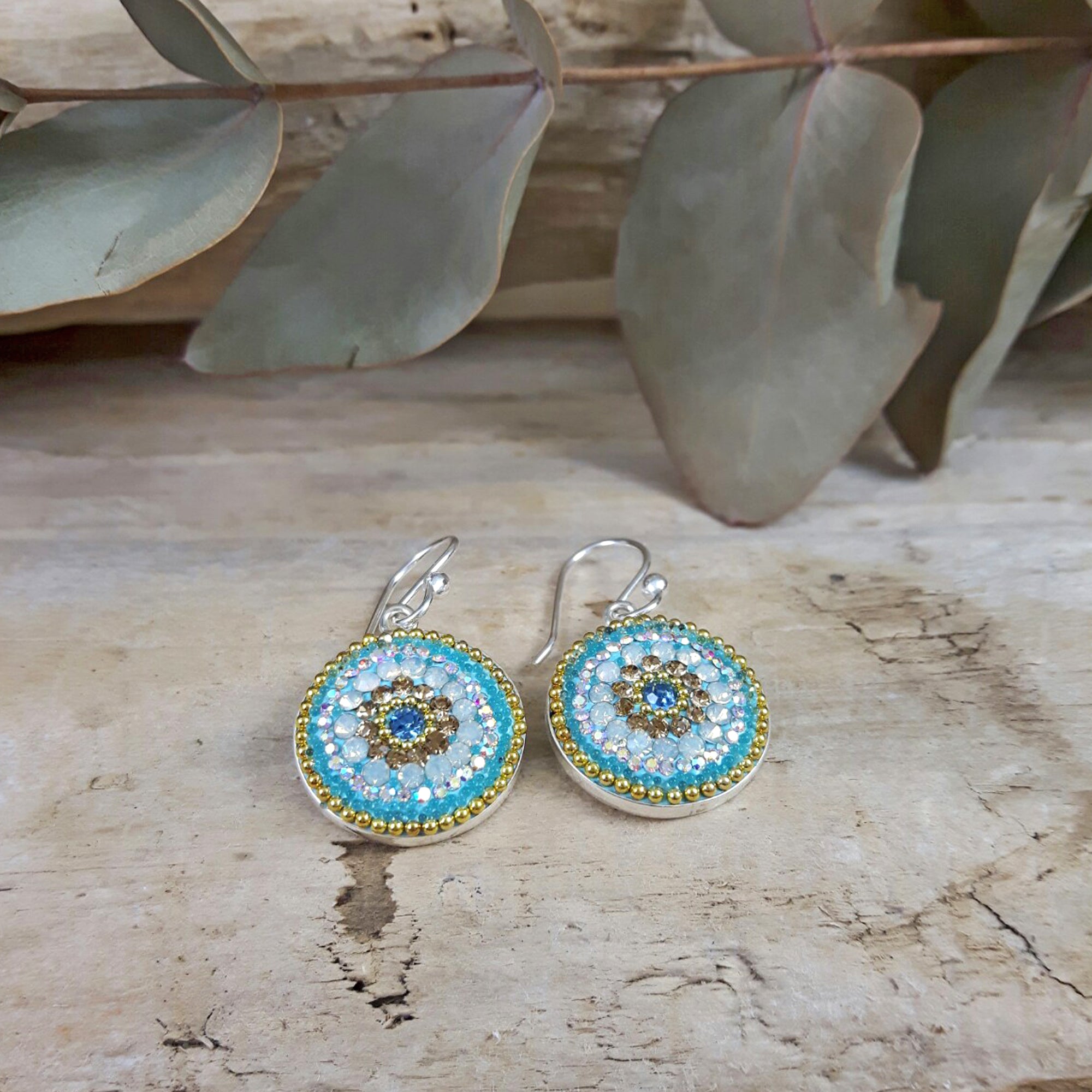 Allegra Coin Daisy Dream TQ Drop Earrings