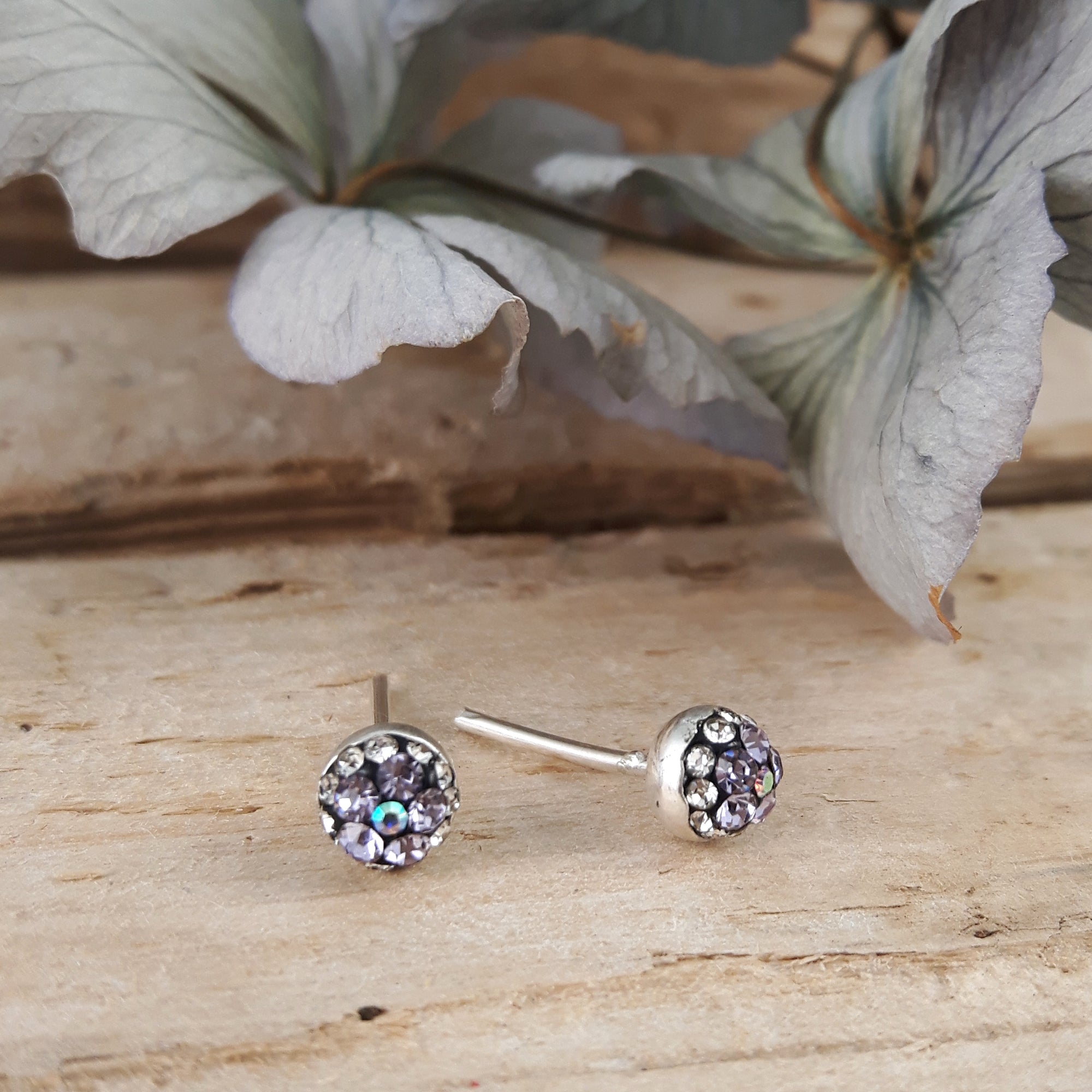 Gala Tiny Lilac Jet Stud Earrings