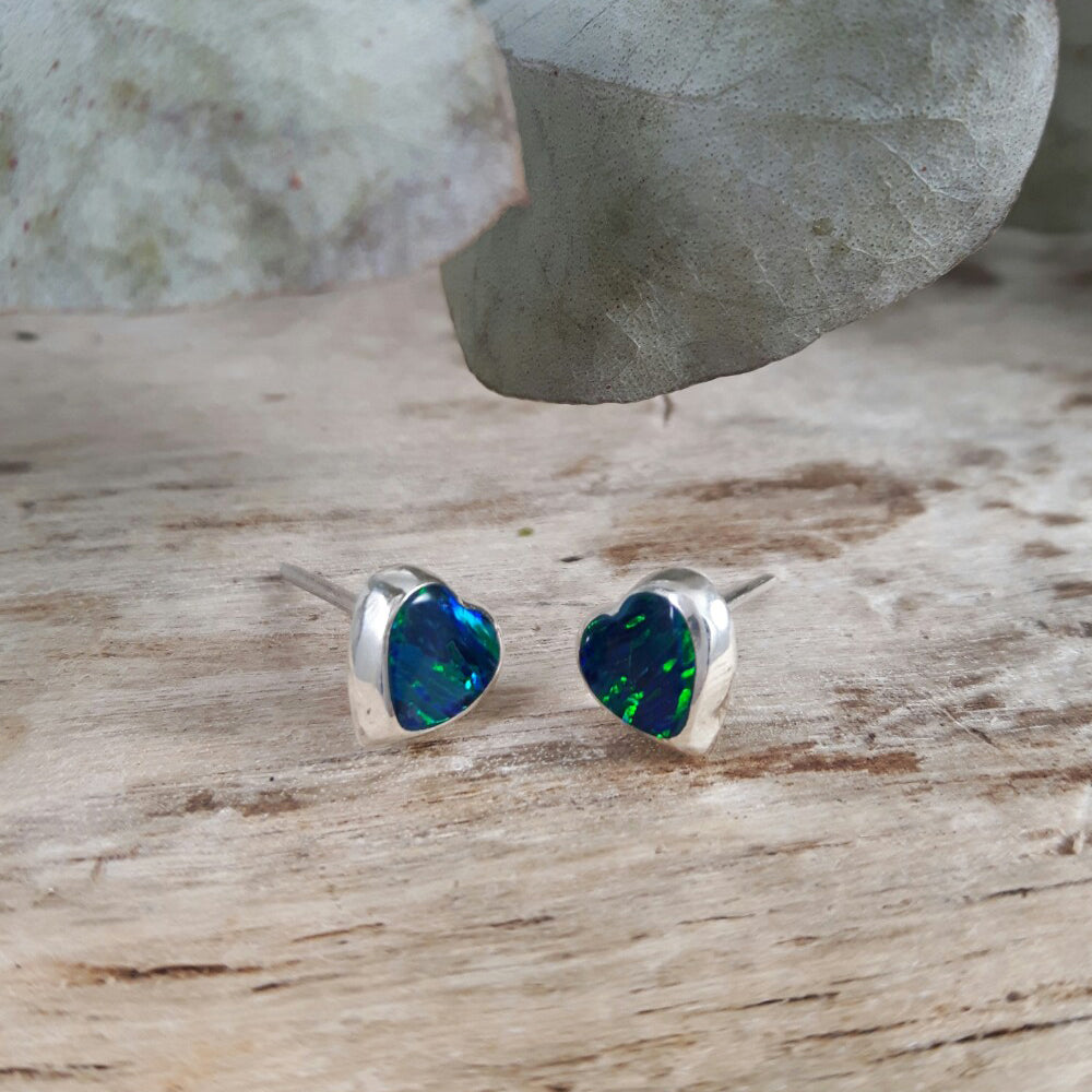 Flinder Heart Emerald Stud Earrings