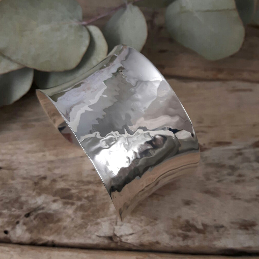 Rea Polished/Hammered 3.8cm Cuff