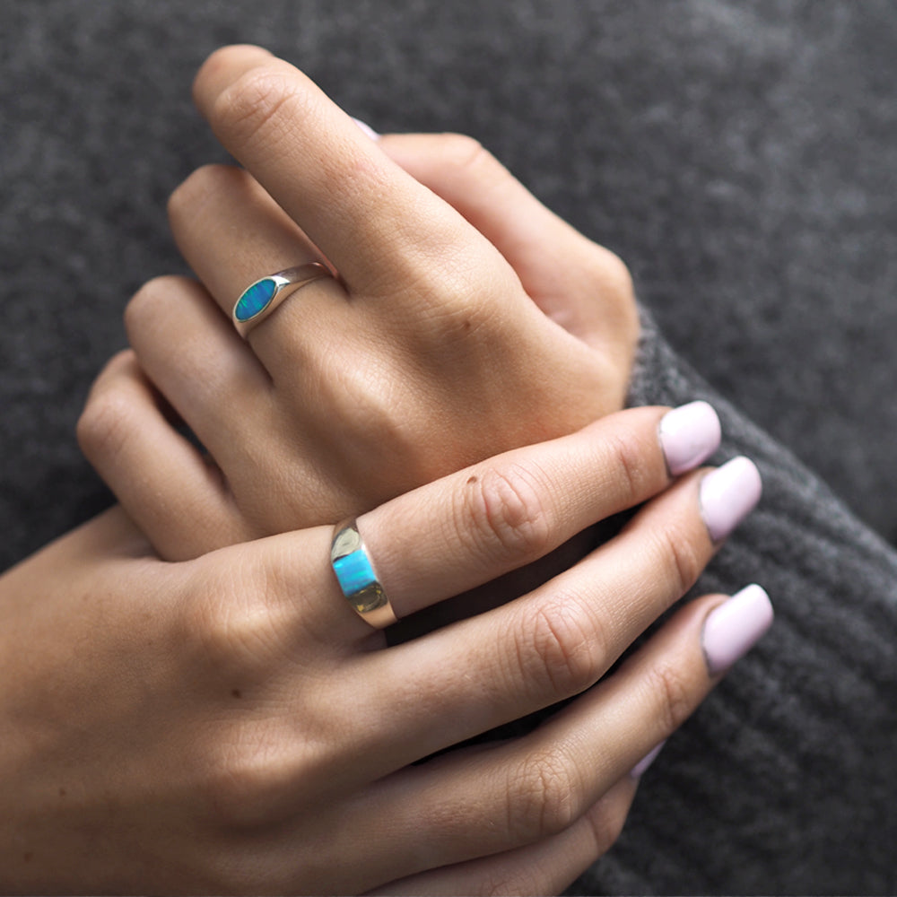 Flinder Signet Oval Turquoise Ring