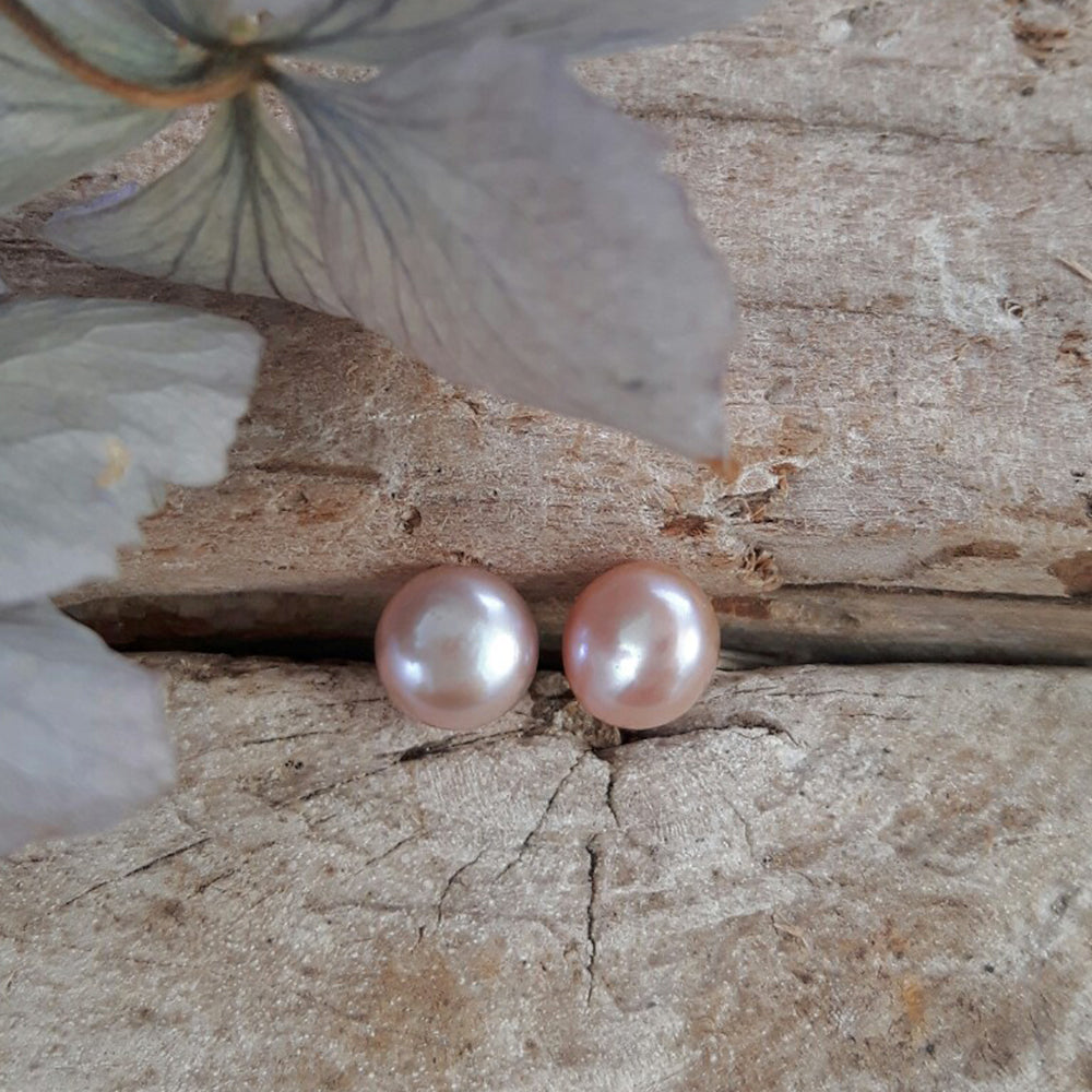 Pink Pearl Small Stud Earrings